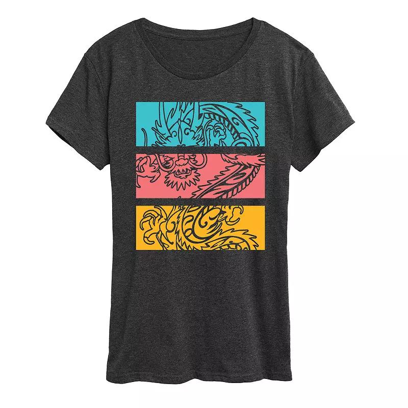 Women's Colorblock Dragon Graphic Tee,  Product Image