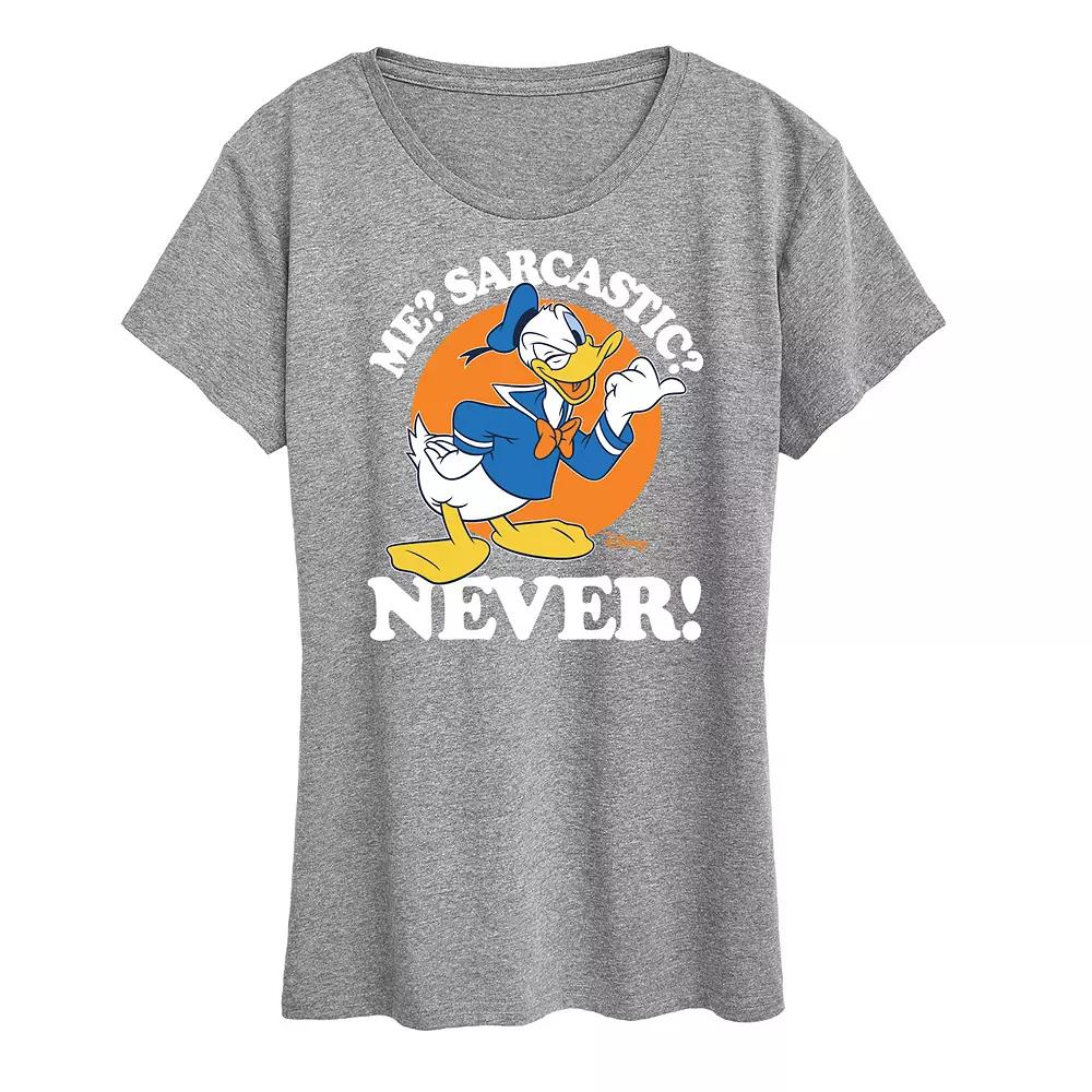 Disney's Donald Duck Women's Me Sarcastic Never Graphic Tee,  Product Image