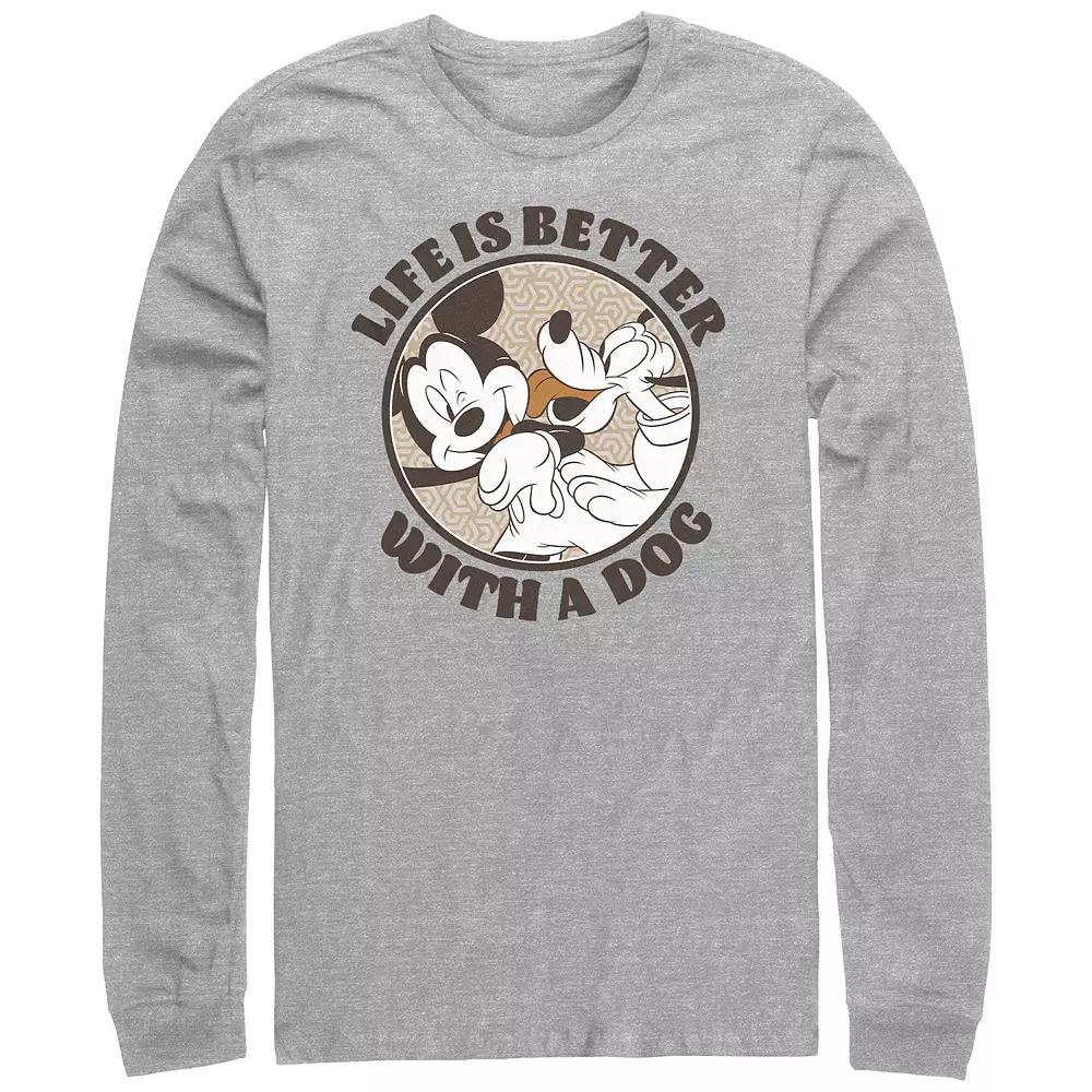 Men's Mickey Mouse And Pluto Life Is Better With A Dog Graphic Tee,  Product Image