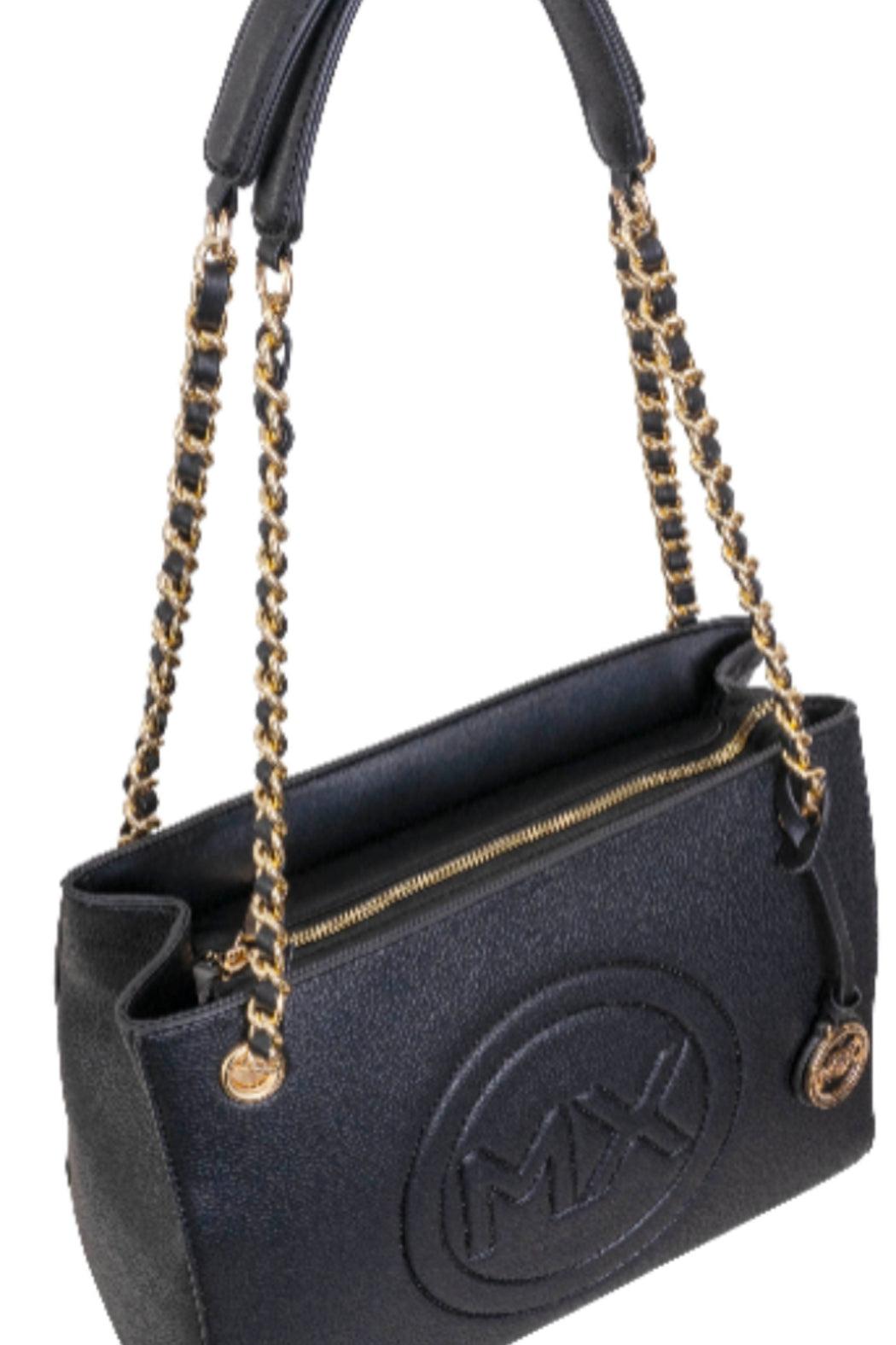 Max Studio Pebble Grain Double Handle Chain Tote Product Image