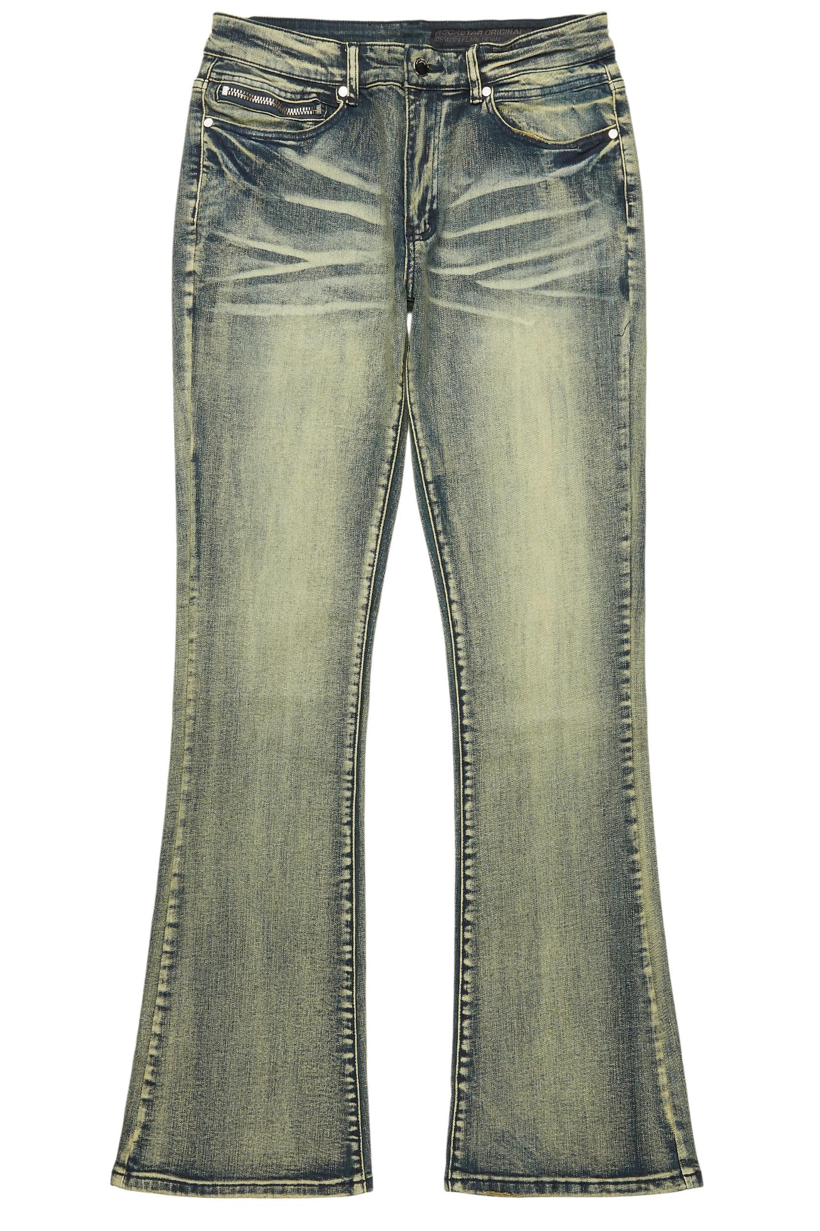 Drick Vintage Blue Flare Jean Male Product Image
