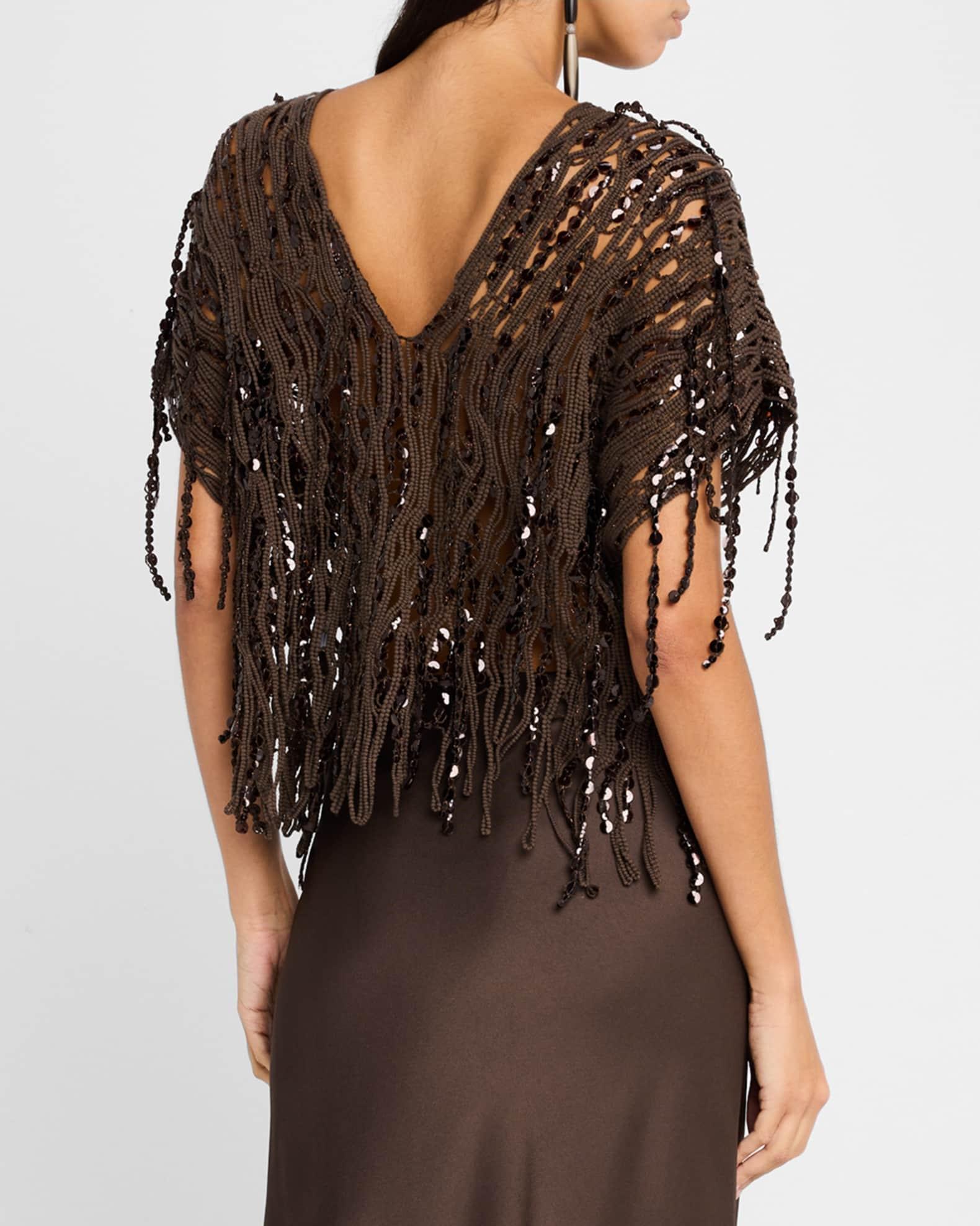 Sequin Macrame Embroidered V-Neck Sweater Product Image