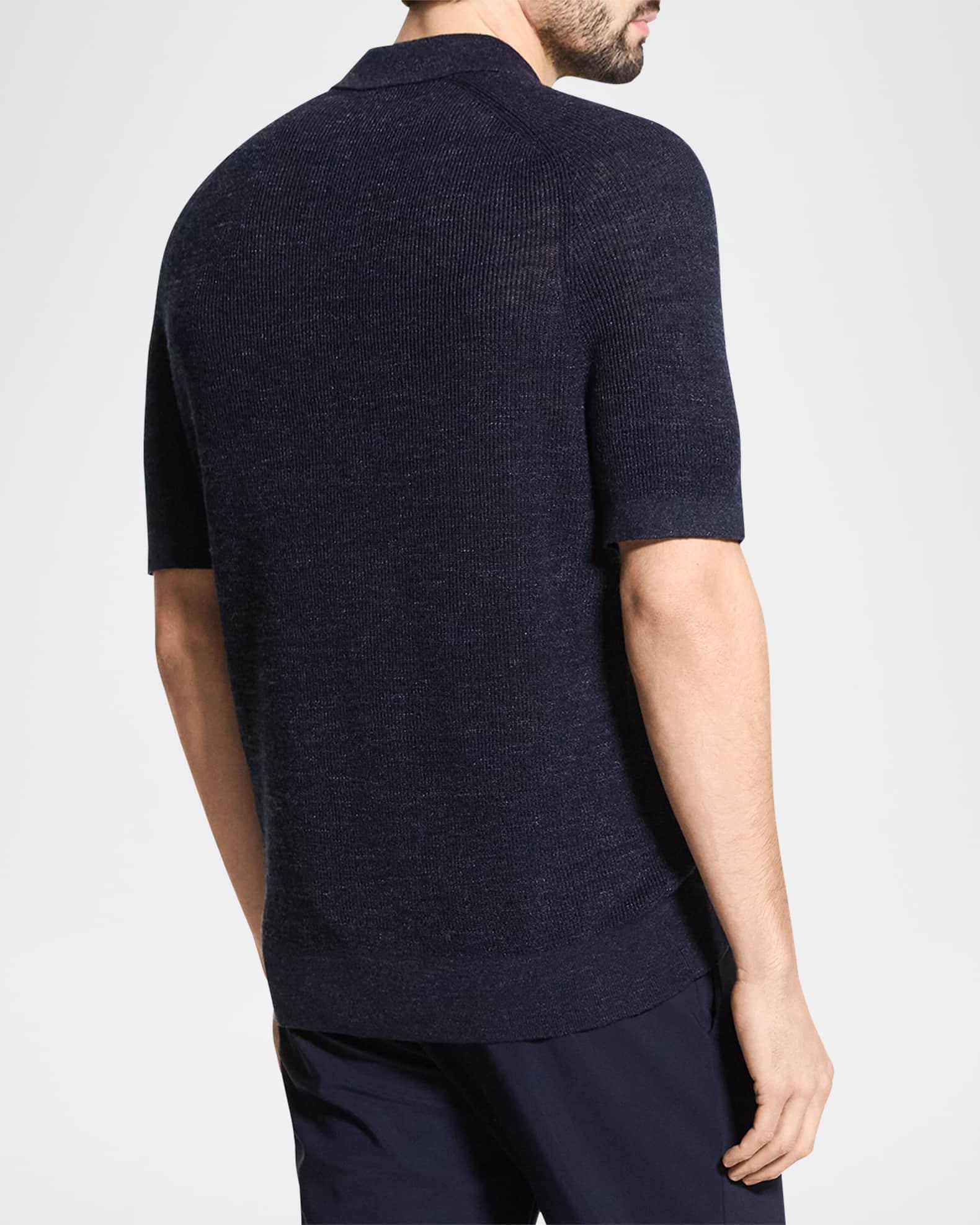 Men's Ribbed Linen-Blend Short-Sleeve Sweater Product Image