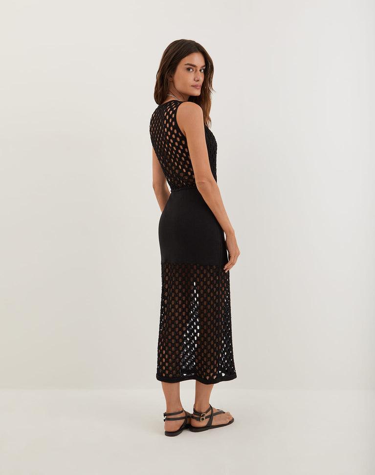 Knit Star Midi Dress - Black Product Image