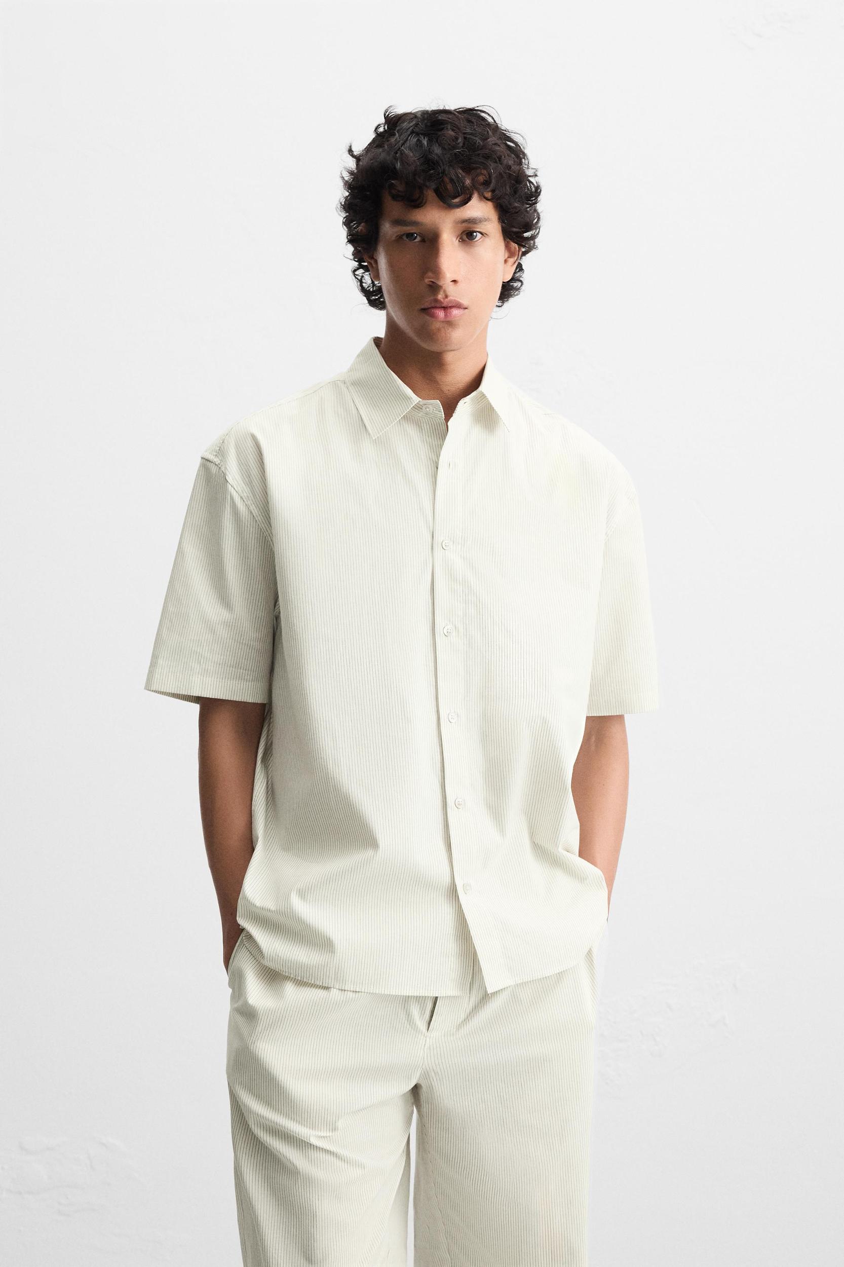 COTTON-HEMP STRIPED SHIRT Product Image