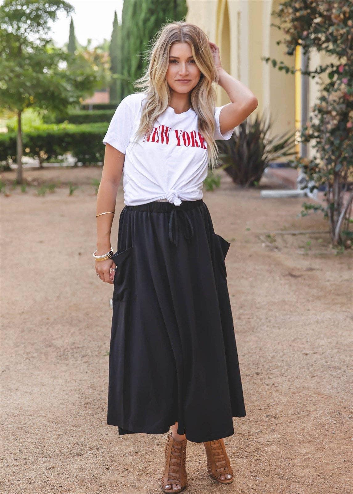 The Olive Pocket Skirt: Gray Product Image