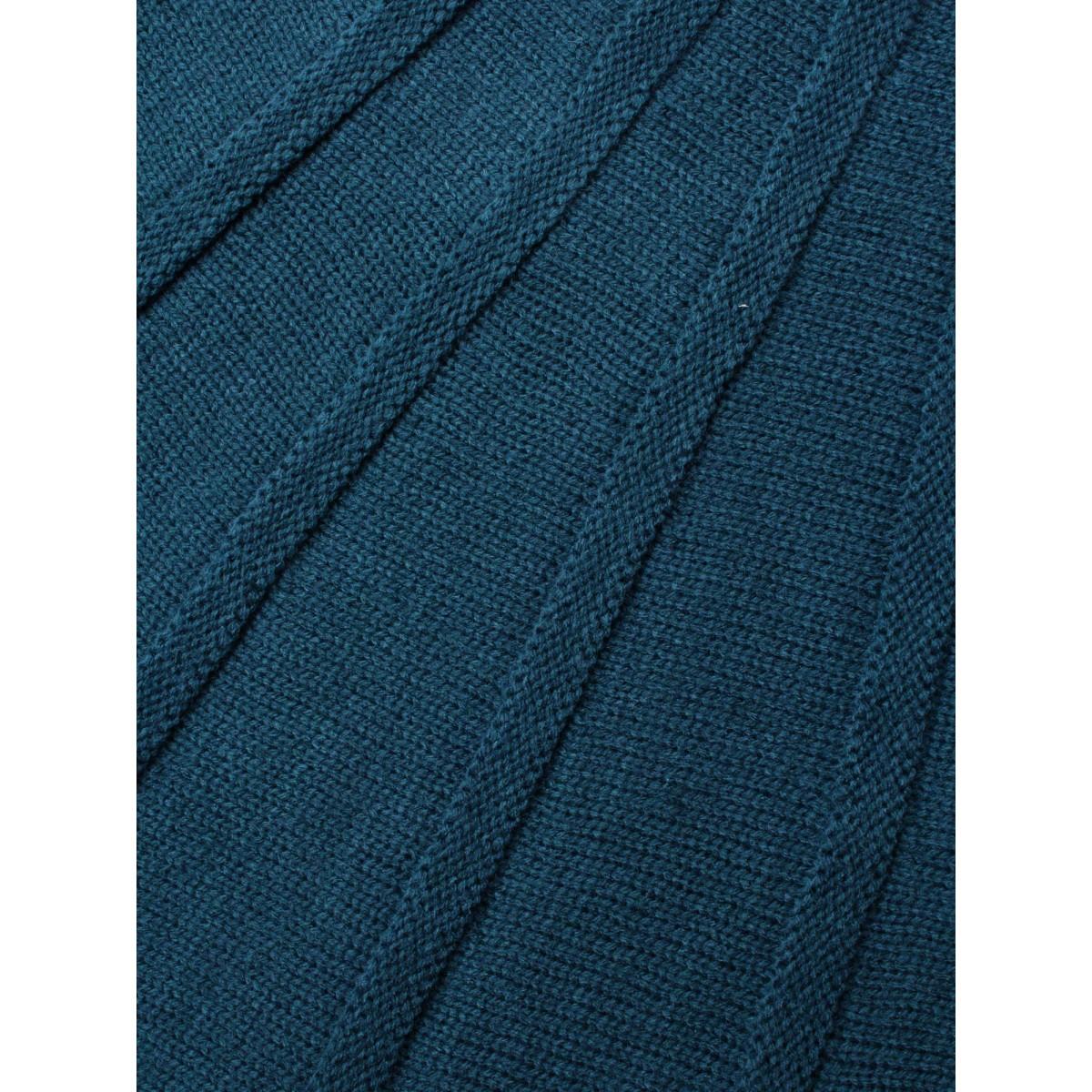 Plus Size Plain Textured Batwing Sleeve Pullover Cyan Women Casual Loose Long Sleeve Round Neck Everyday Pullovers BloomChic 18-20/2X Product Image