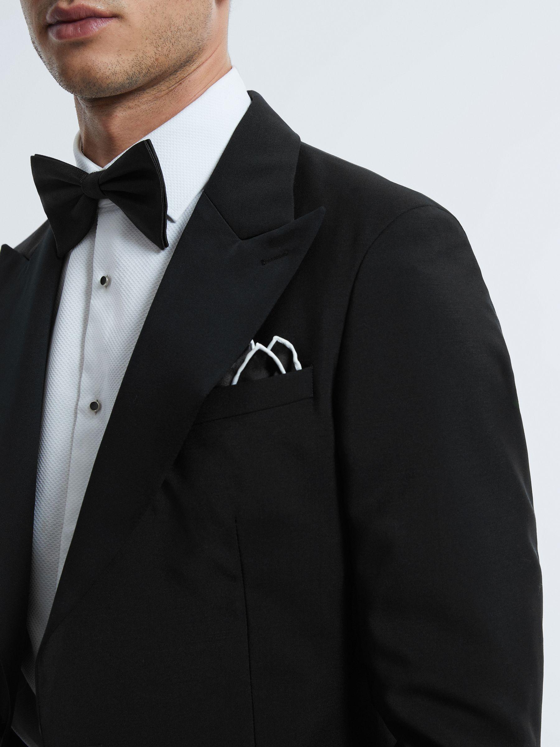 Atelier Wool-Mohair Slim Fit Single Breasted Tuxedo Jacket in Black Product Image
