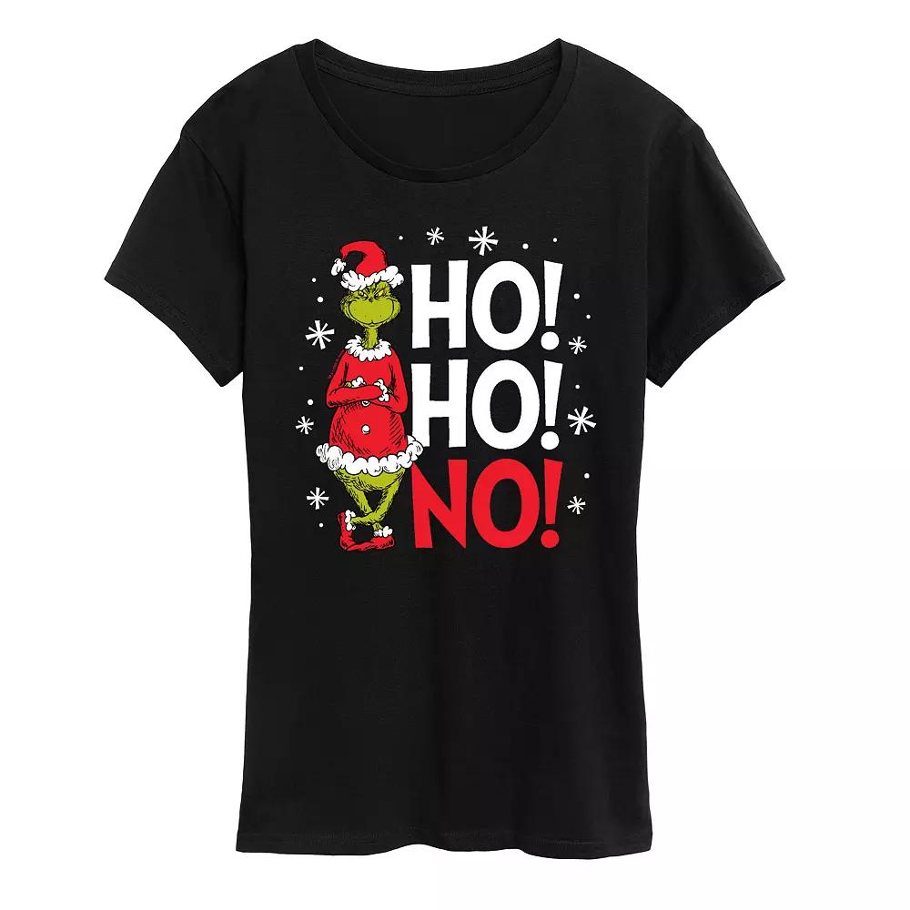 Women's Dr. Seuss Grinch Ho Ho No Graphic Tee, Size: XL, Black Product Image
