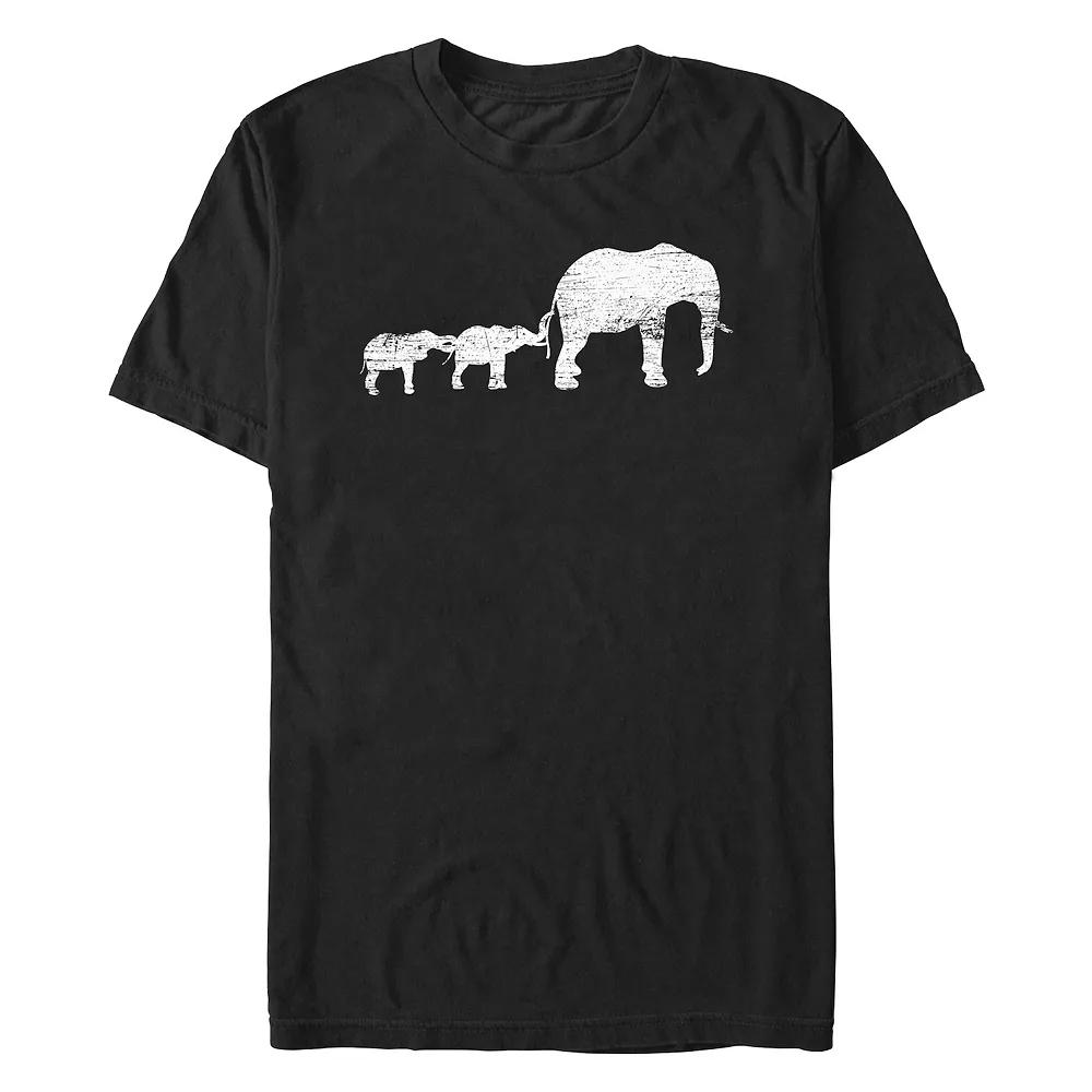 Big & Tall Elephants Line Graphic Tee, Men's, Size: XXL Tall, Black Product Image