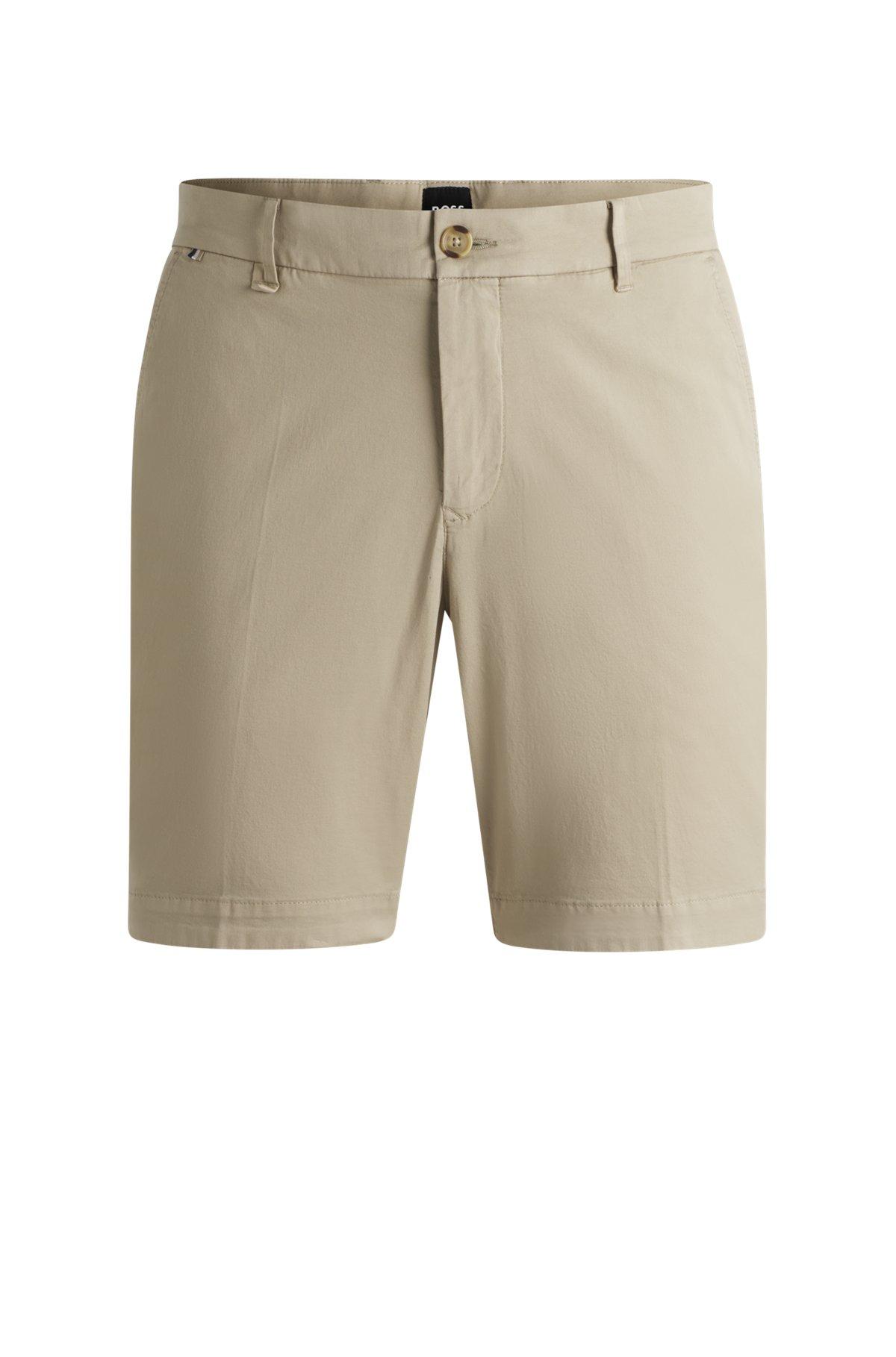 BOSS - Slim-fit shorts in stretch-cotton twill - Light Orange Product Image