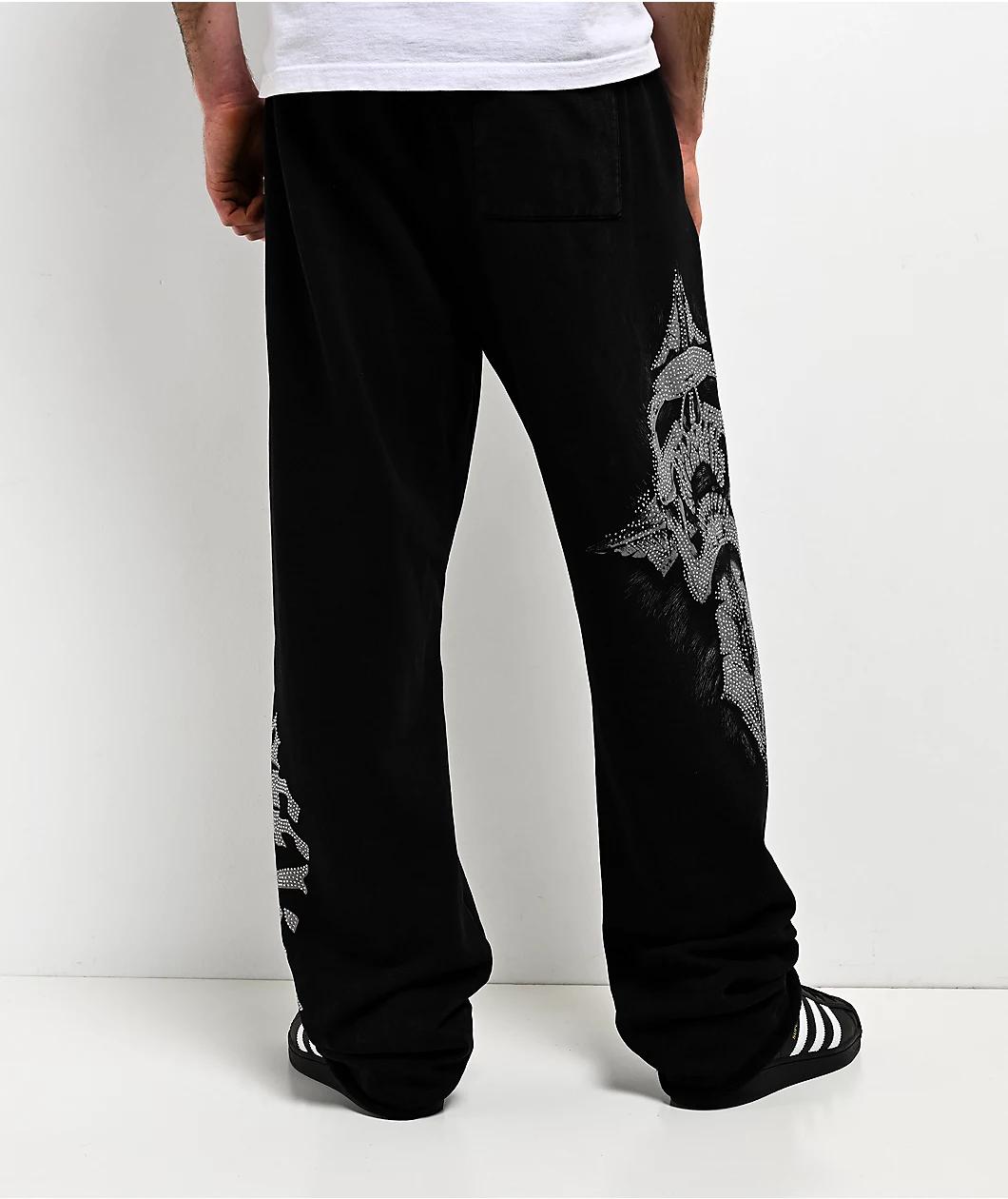 Affliction Night Screamer Black Wash Sweatpants Product Image