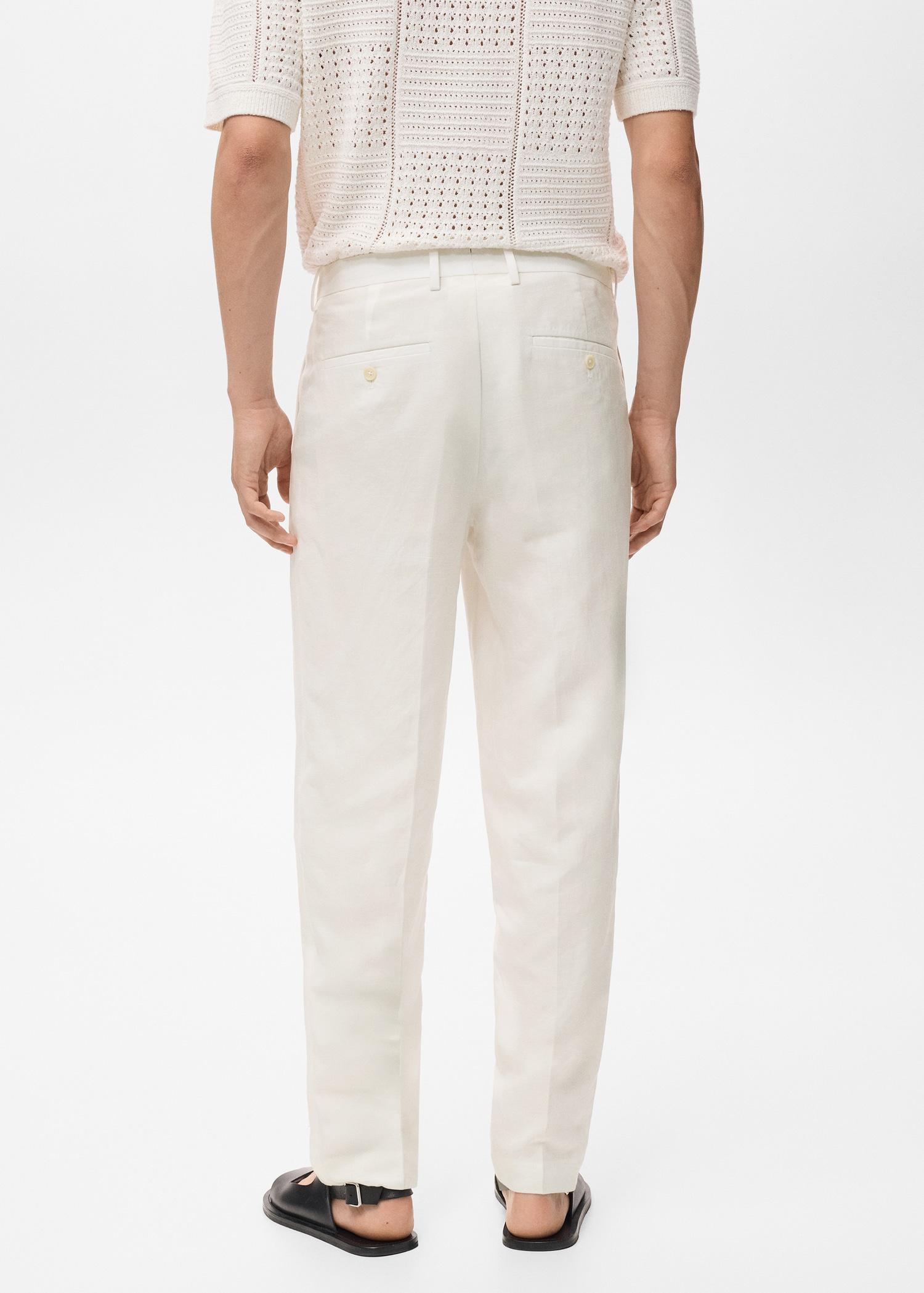 Straight-leg pants in a linen and lyocell blend - Men | MANGO USA Product Image