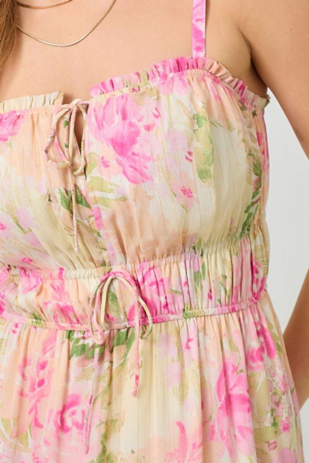 FRONT TIED RUFFLE TIERED DRESS Product Image