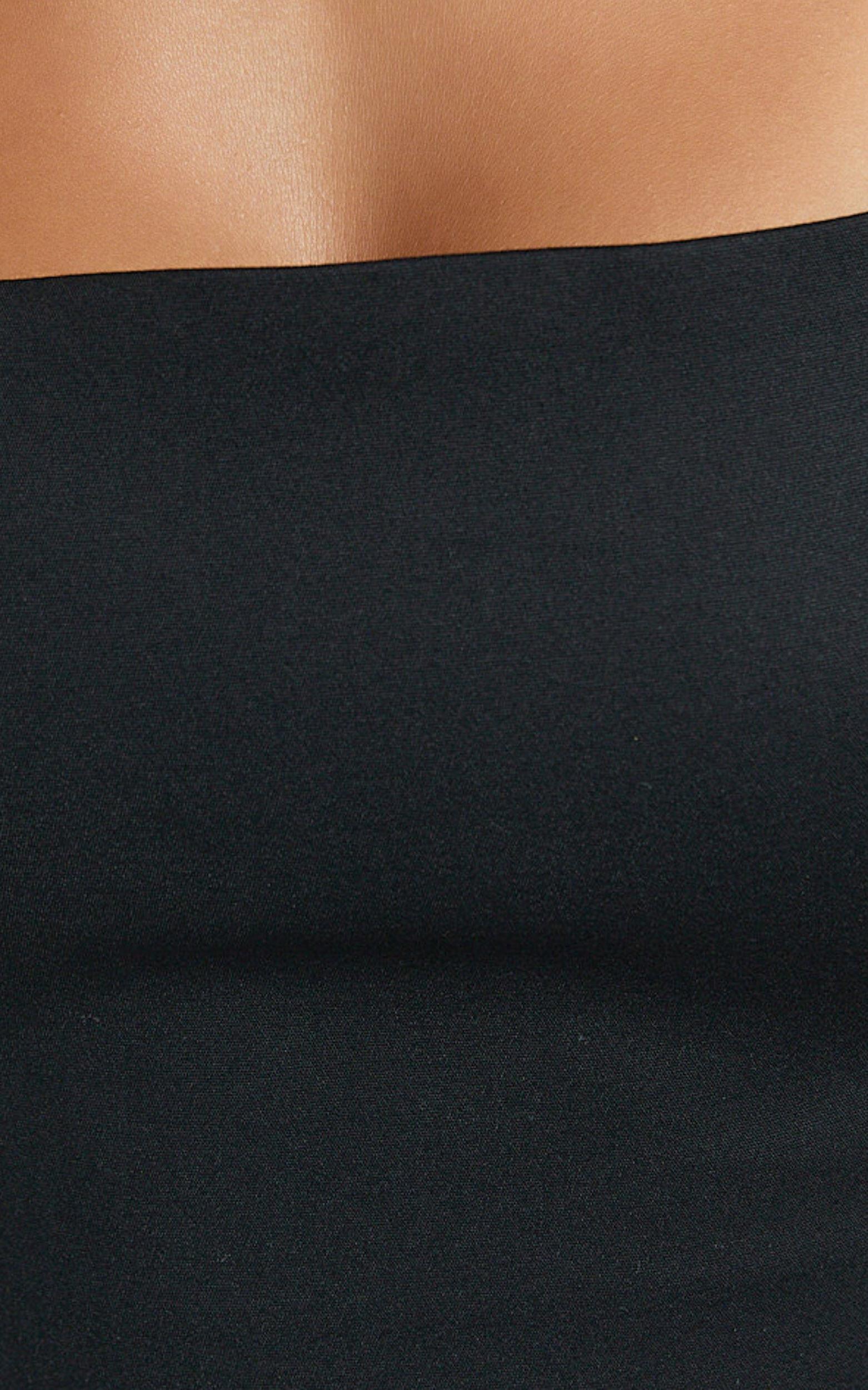 Abellina Top - Wide Neck Halter Crop Top in Black Product Image