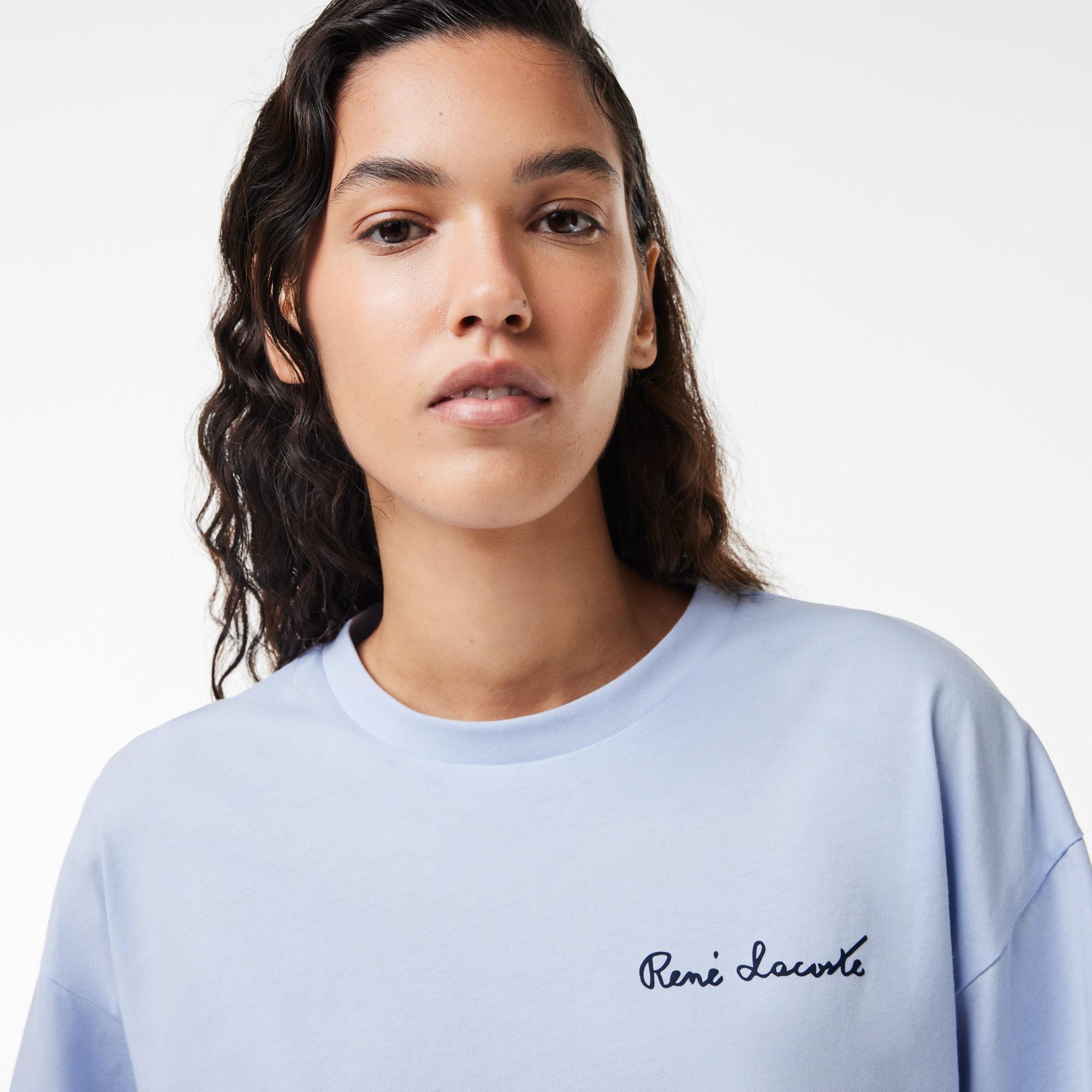 Women's Relaxed Fit Branded Cotton T-Shirt Product Image