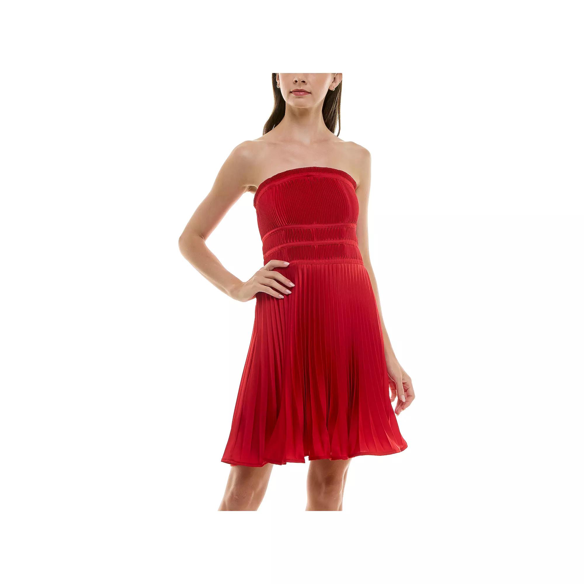 Women's Taylor Strapless Sunburst Pleated Dress,  Product Image