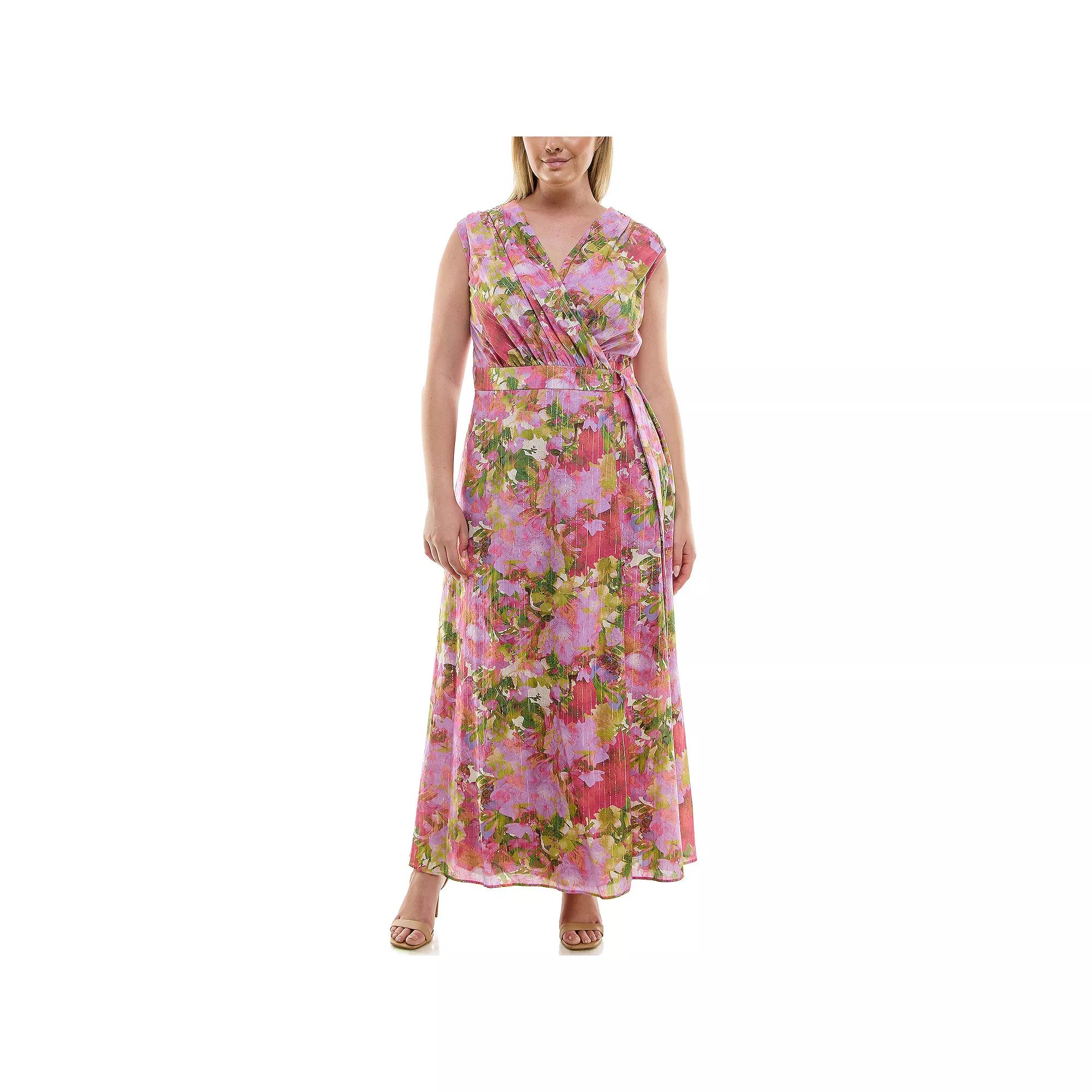 Women's Taylor Dress Printed Metallic Maxi Dress, Size: 20 W, Majestic Purple Product Image