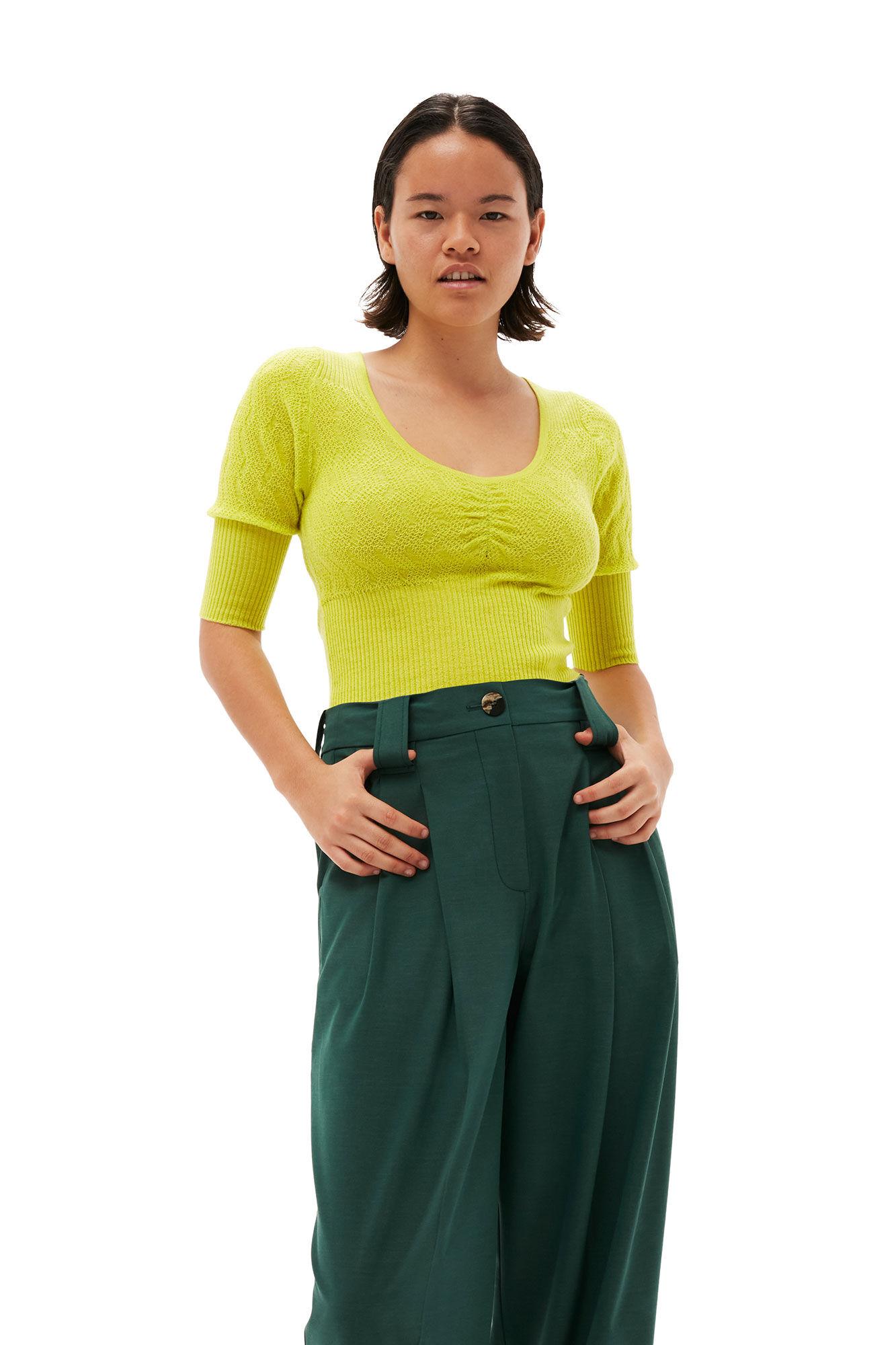Drapey Melange Pleat Pants Product Image