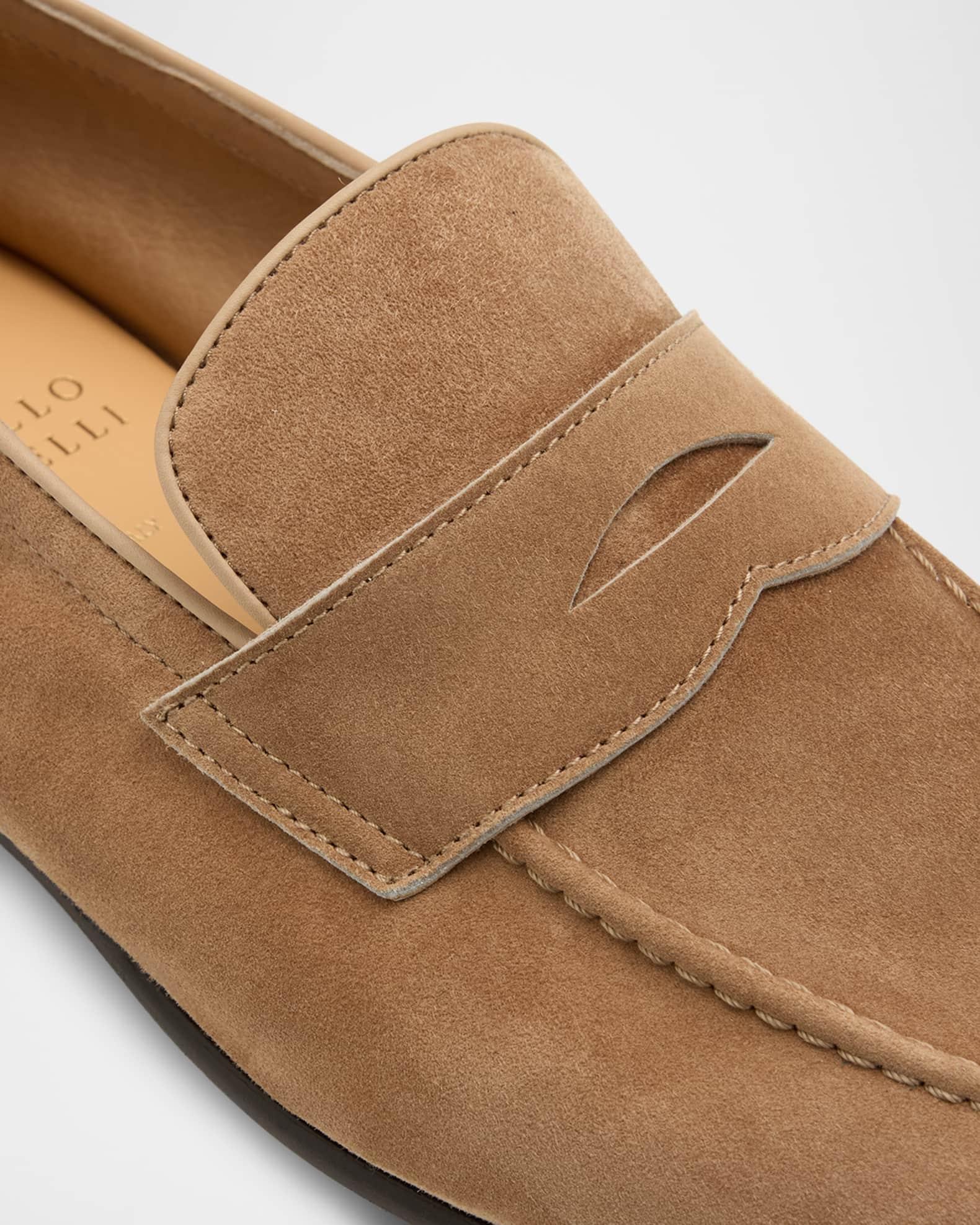 Men's Suede Penny Loafers Product Image
