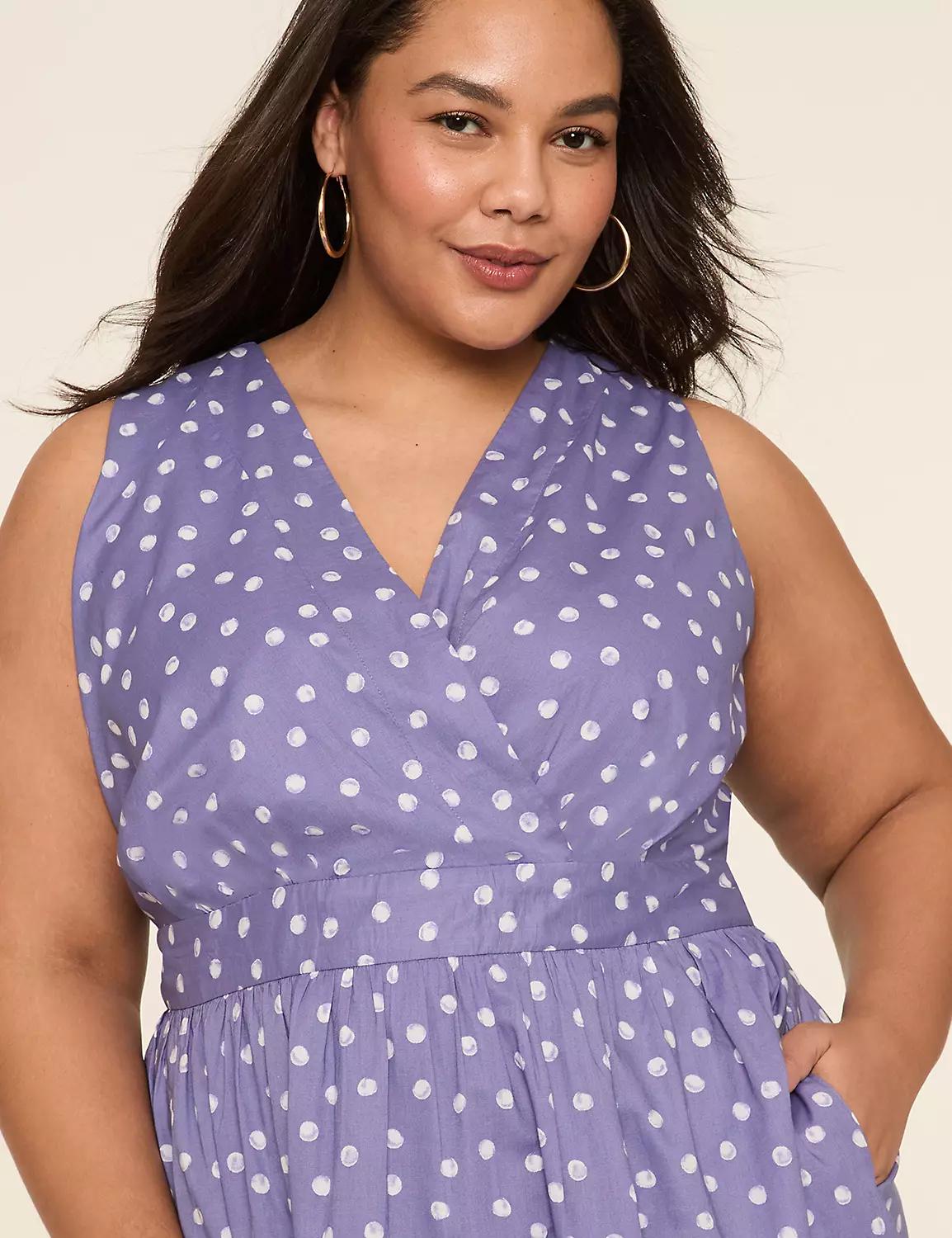 Sleeveless Surplice-Neck Midi Dress Product Image