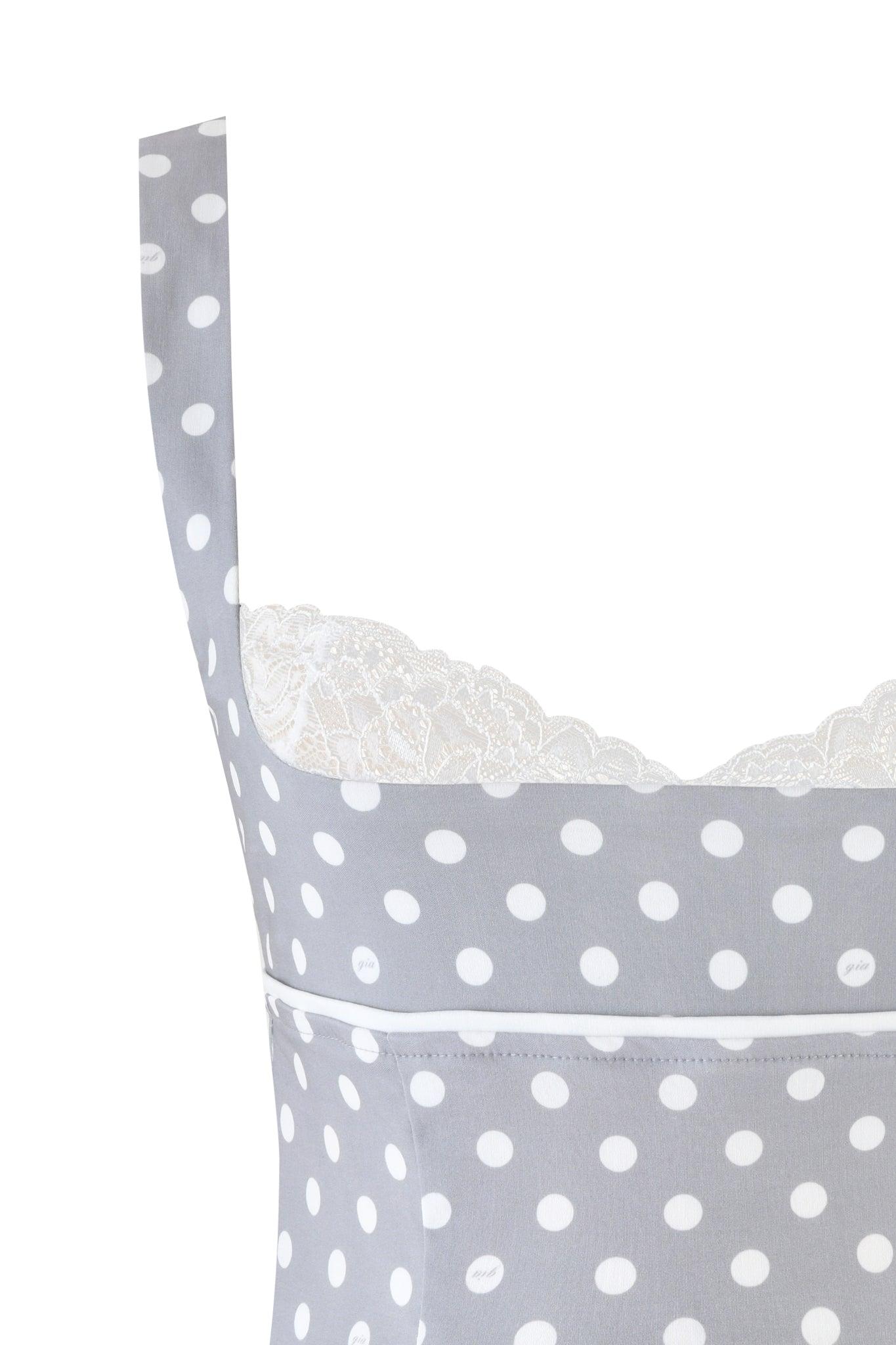 MELDA TOP - GREY : GREY POLKA DOT Product Image