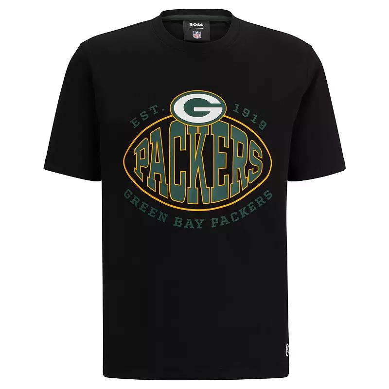 Men's BOSS X NFL Black Green Bay Packers Trap T-Shirt,  Product Image