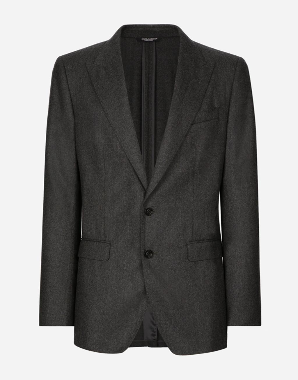 DOLCE & GABBANA Single-breasted Wool Taormina-fit Jacket In Grey Product Image