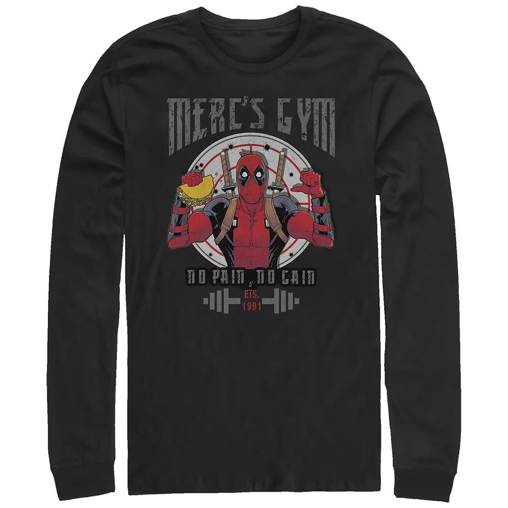 Big & Tall Marvel Deadpool Merc's Gym Long Sleeve Graphic Tee, Men's,  Product Image