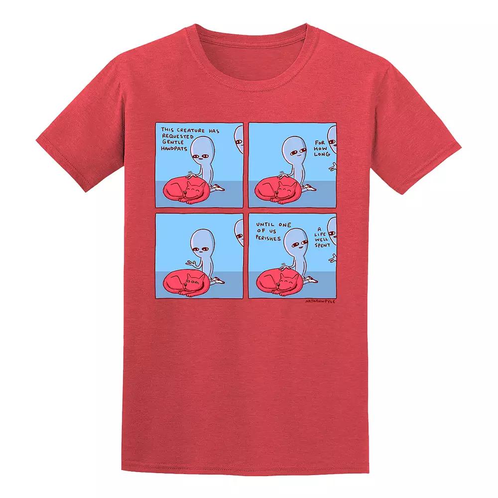 Men's COLAB89 by Threadless Strange Planet Tee, Size: Medium, Grey Red Product Image