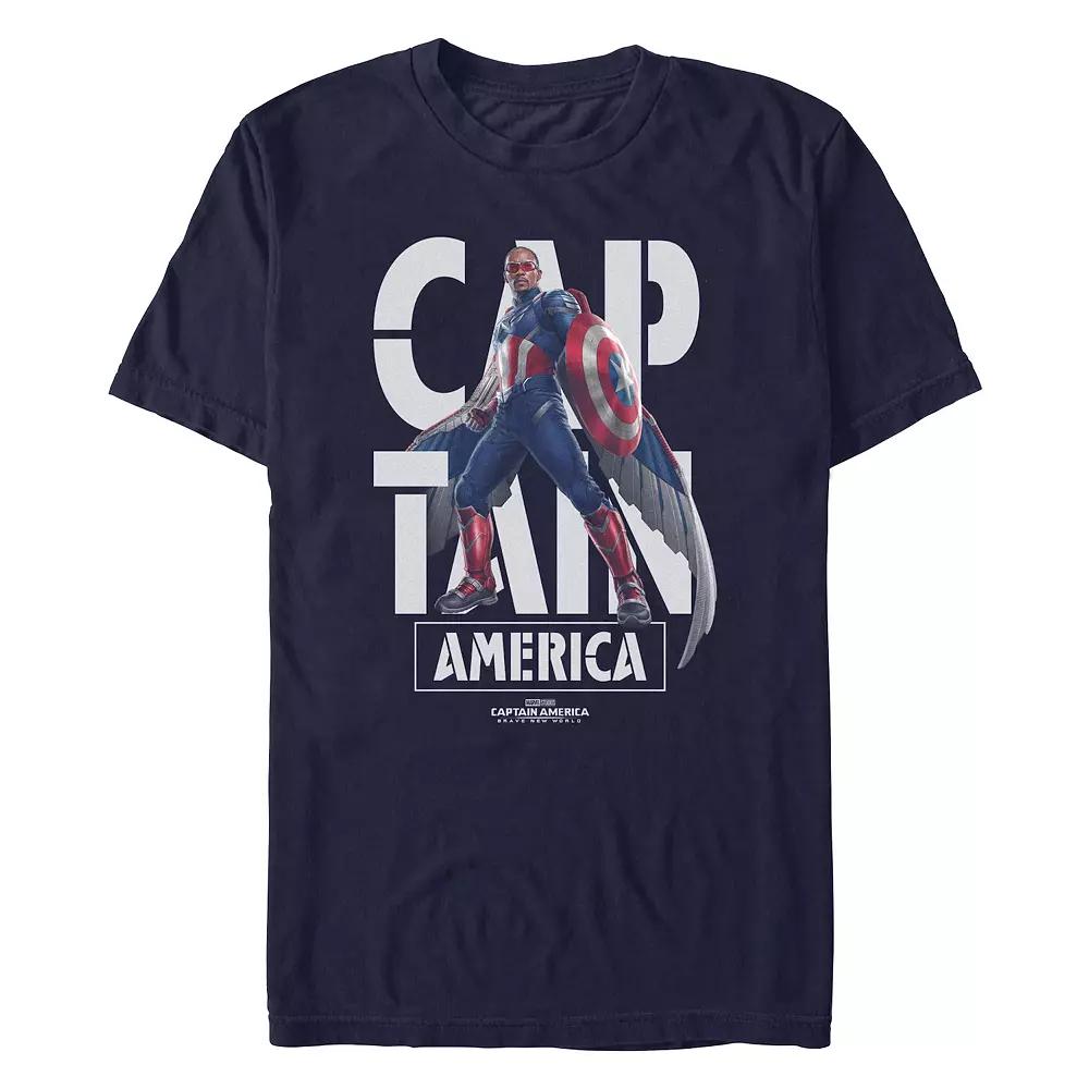 Men's Marvel Captain America Brave New World Wingsuit Poster Graphic Tee,  Product Image