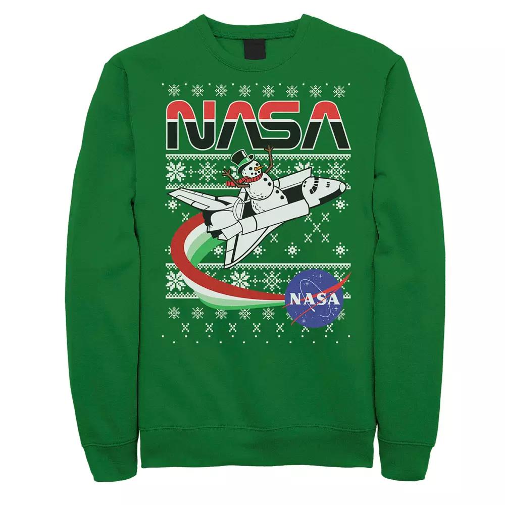 Men's NASA Santa Rocket Ugly Christmas Sweater Sweatshirt, Size: 3XL, Kelly Product Image