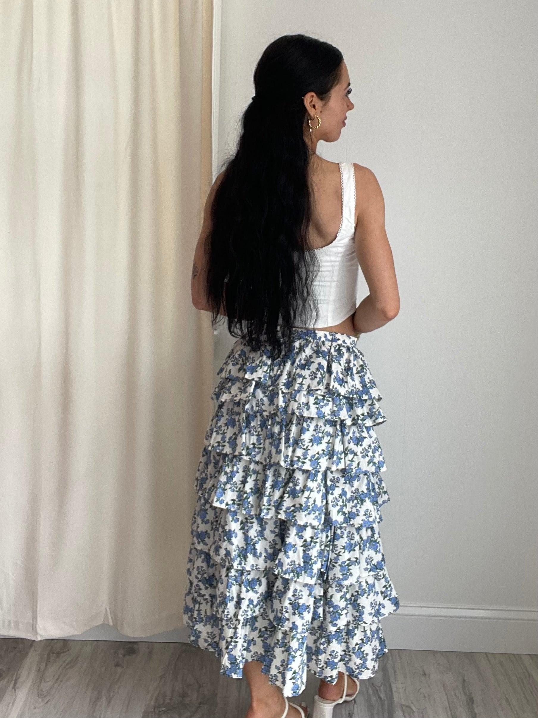 Kendall Tiered Ruffle Midi Skirt | FINAL SALE Product Image