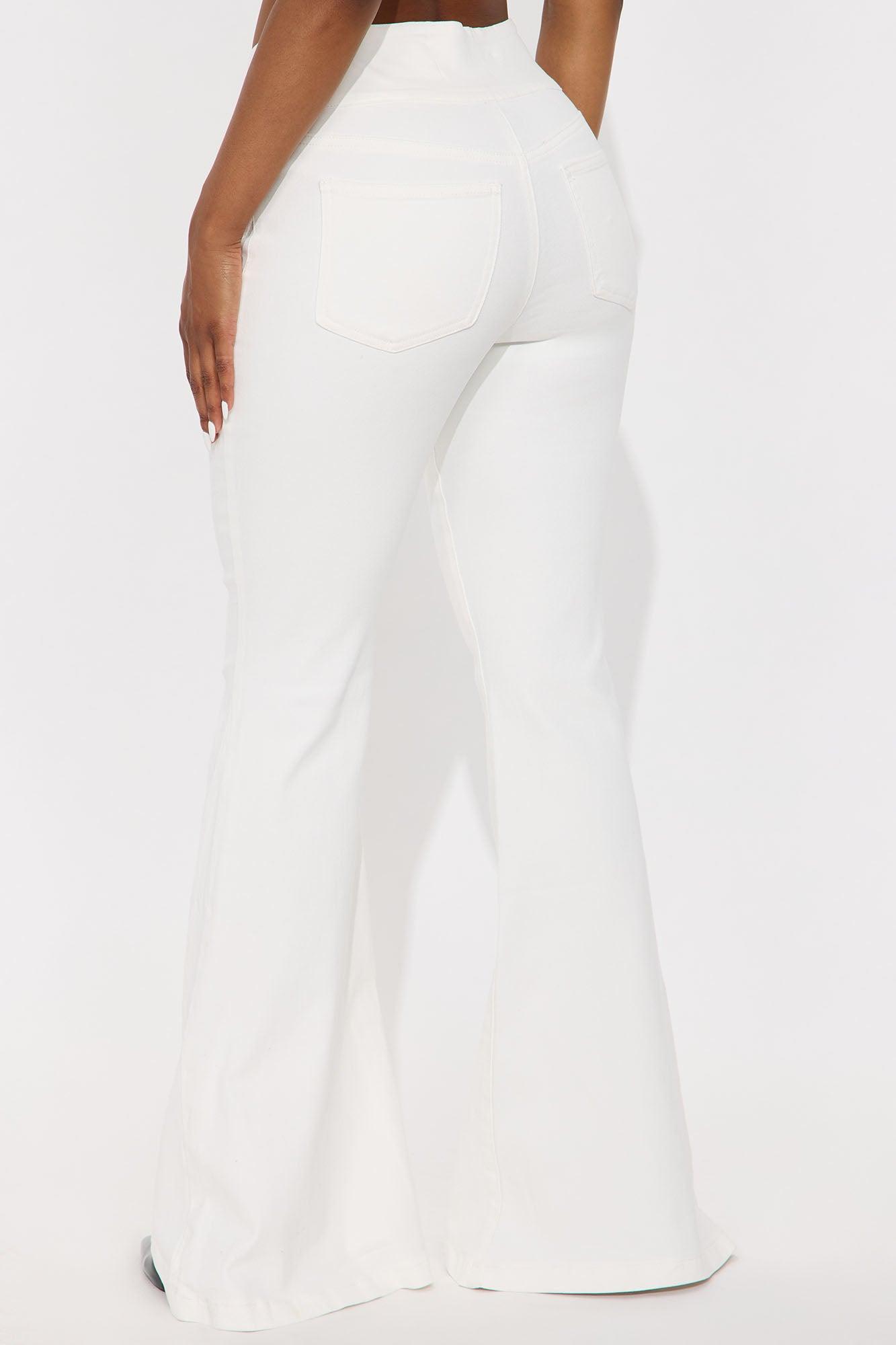 Peekaboo Cut Out Flare Jeans - White Female Product Image