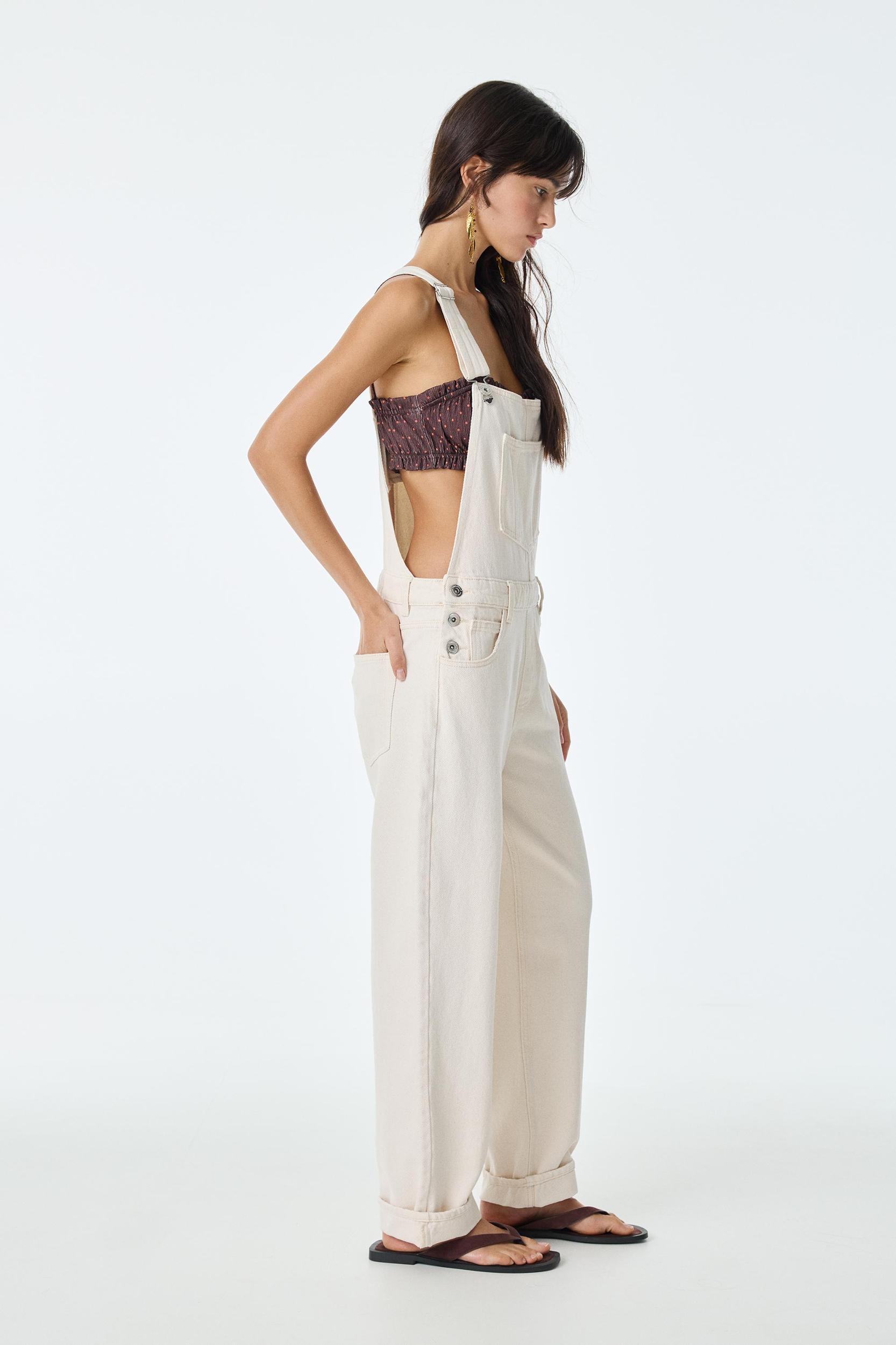 Long denim overalls Product Image