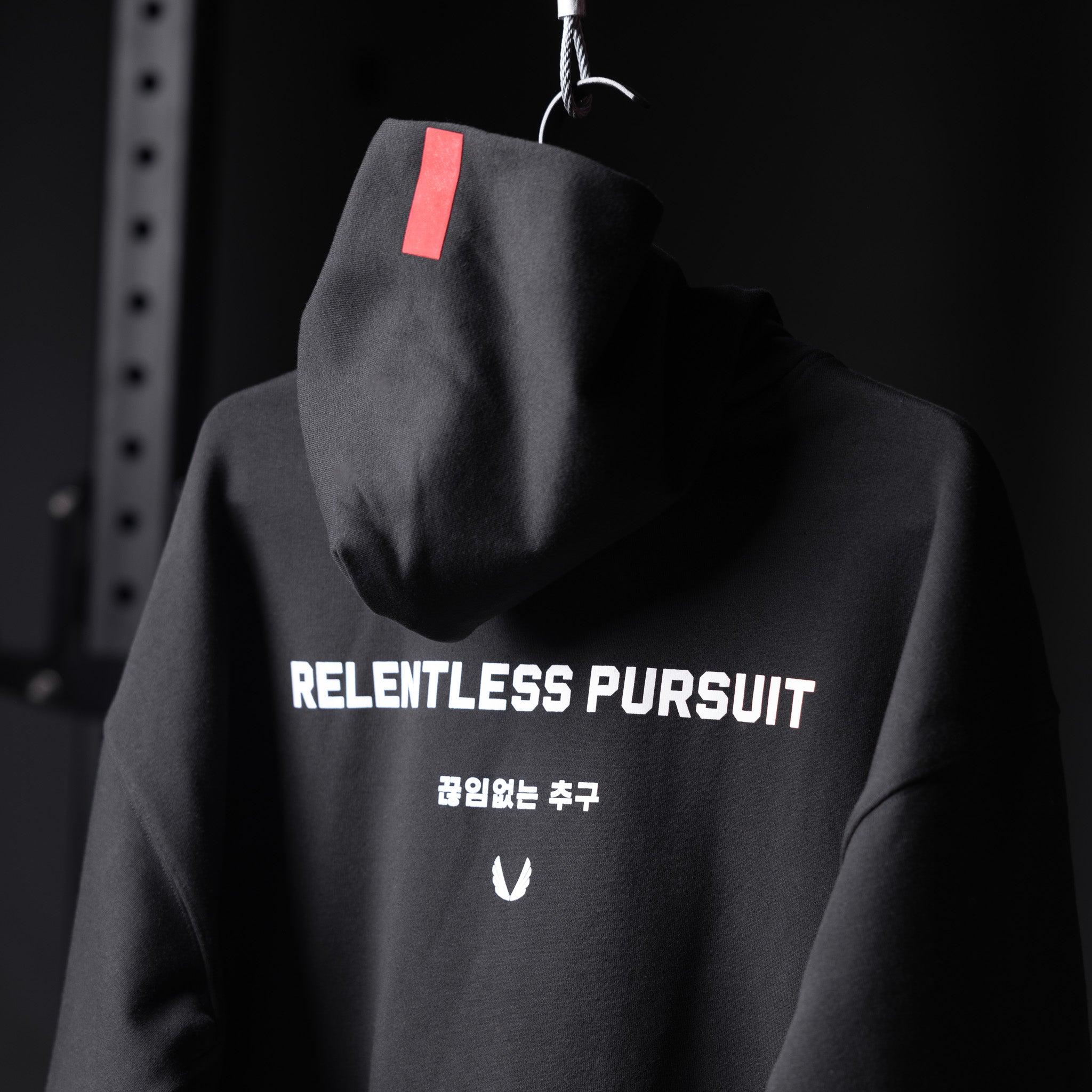 0874. Tech-Terry™ Zip Pocket Hoodie - Black "RP Wings Stack" Product Image