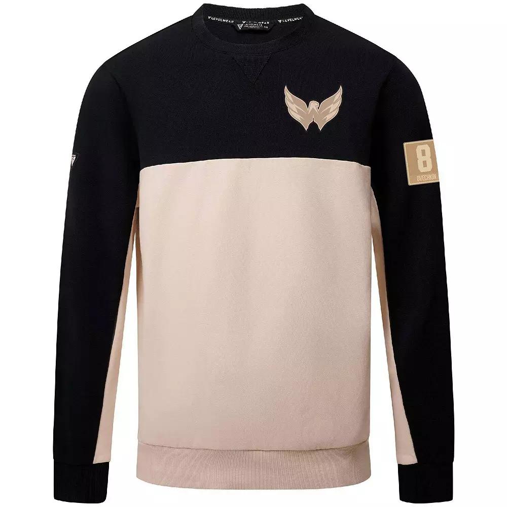 Men's Levelwear Alexander Ovechkin Black Washington Capitals Name & Number Pullover Sweatshirt, Size: XL Product Image