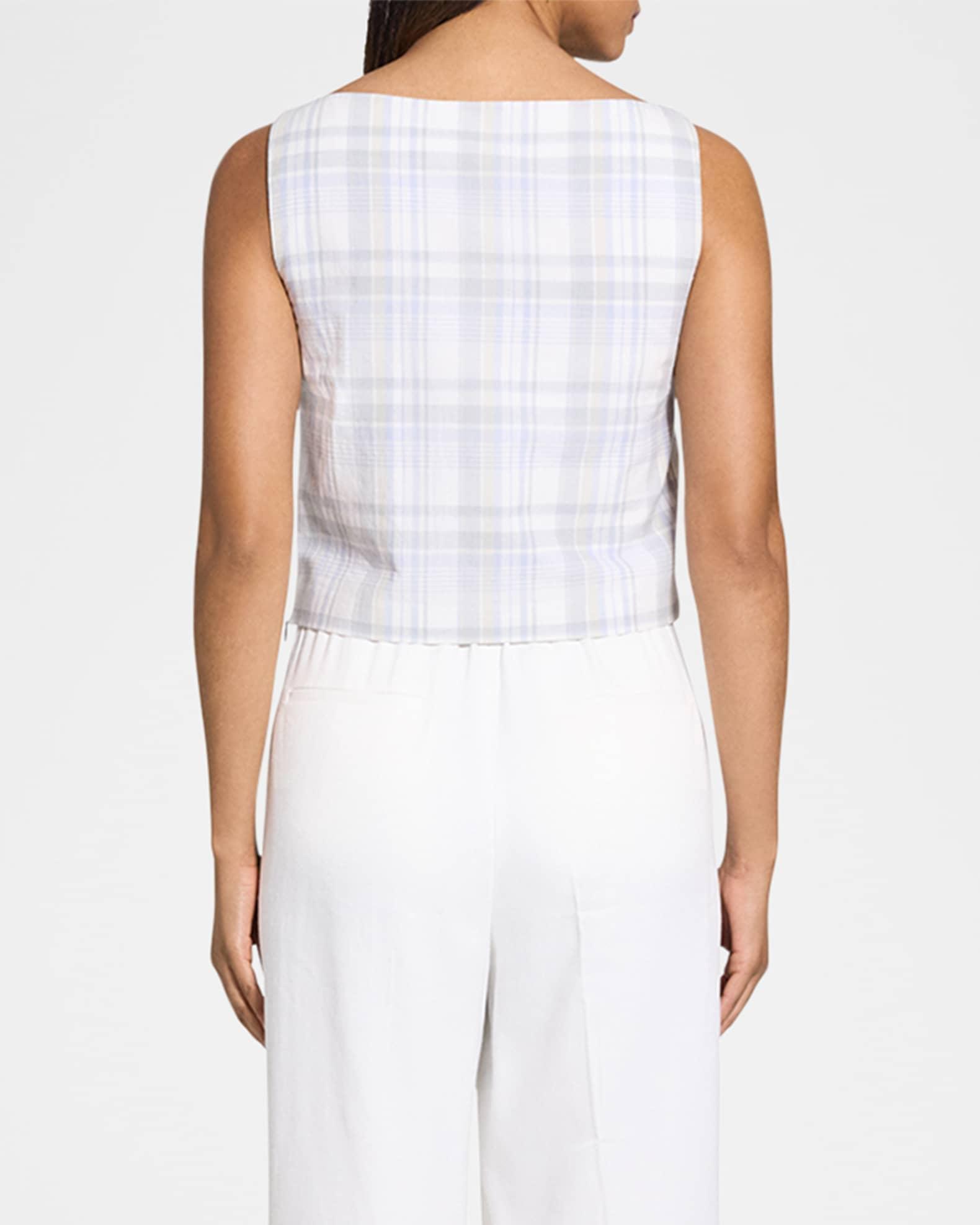 Plaid Bateau-Neck Top Product Image