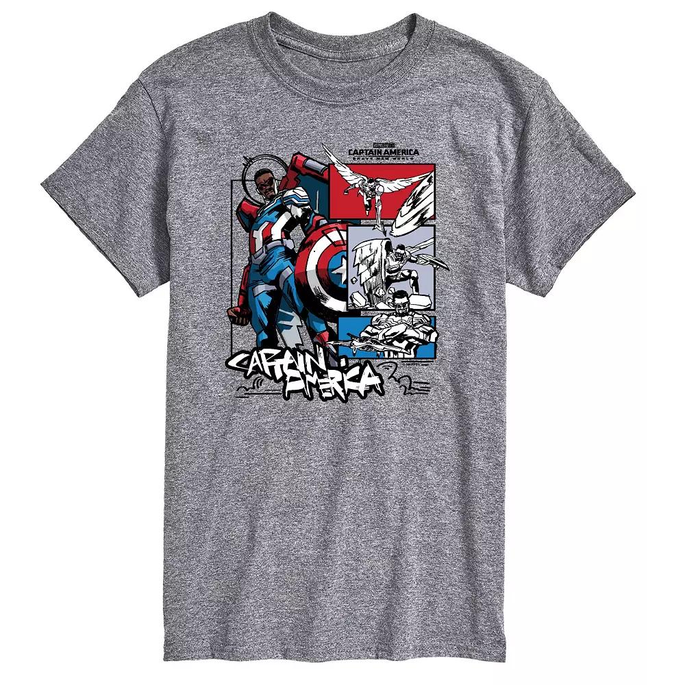 Big & Tall Marvel Captain America Brave New World Comic Grid Ink Graphic Tee, Men's,  Product Image