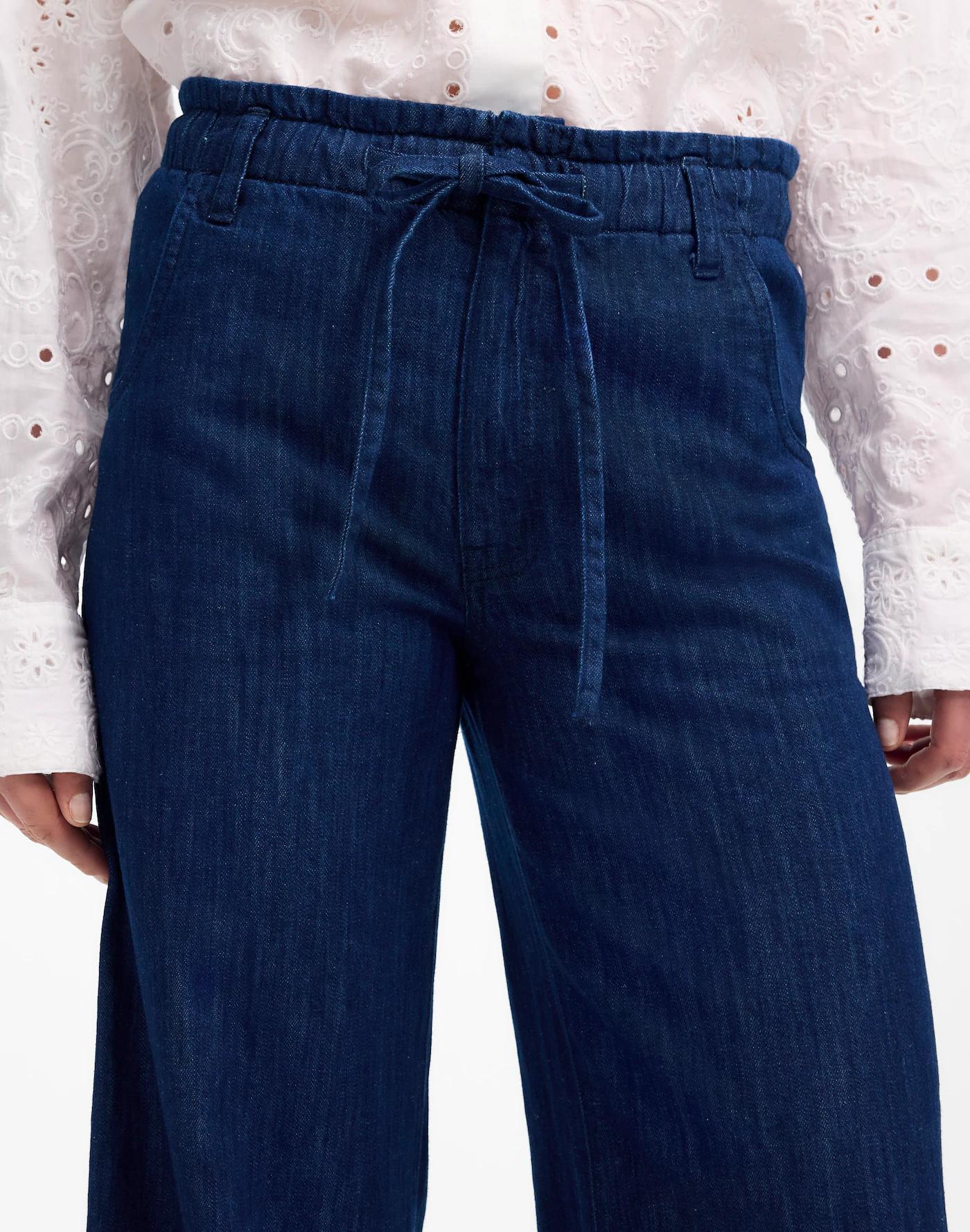 The Denim Pull-On Wide-Leg Pant Product Image