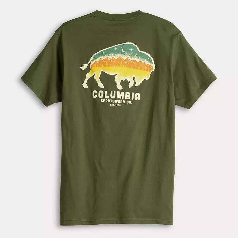 Men's Columbia Short Sleeve Back Graphic Tee, Size: Small, Dark Green Product Image