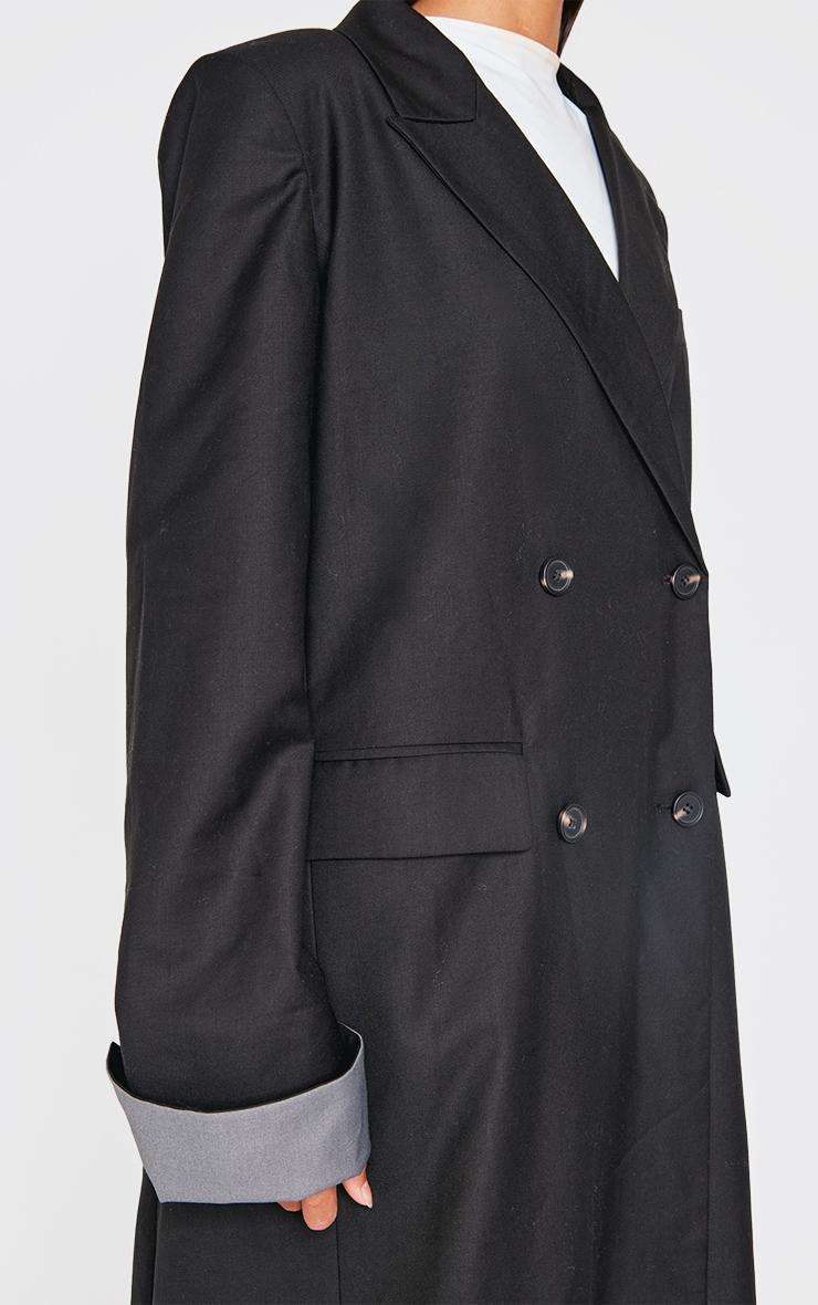 Black Tailoring Trim Trench Coat Product Image