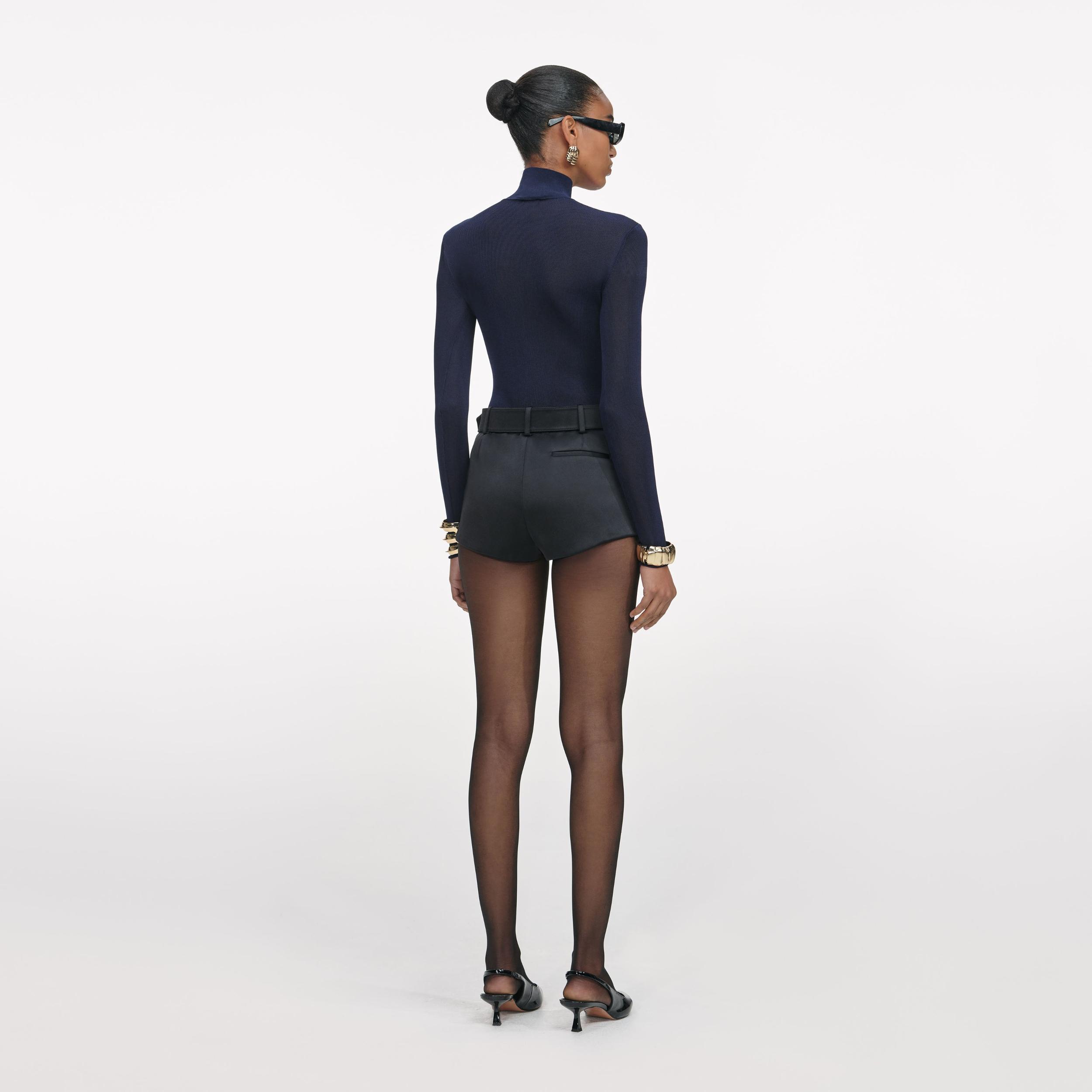 Black Satin Shorts Product Image