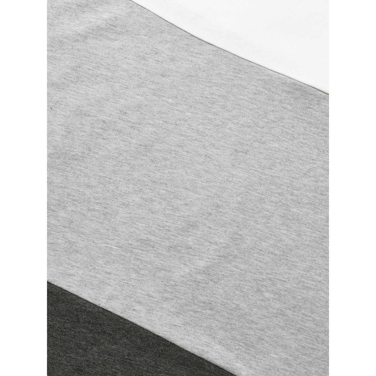 Plus Size Crew Neck Colorblock Contrast Sweatshirt Women DimGray Casual Contrast Round Neck Everyday Sweatshirts BloomChic 28/5X Product Image