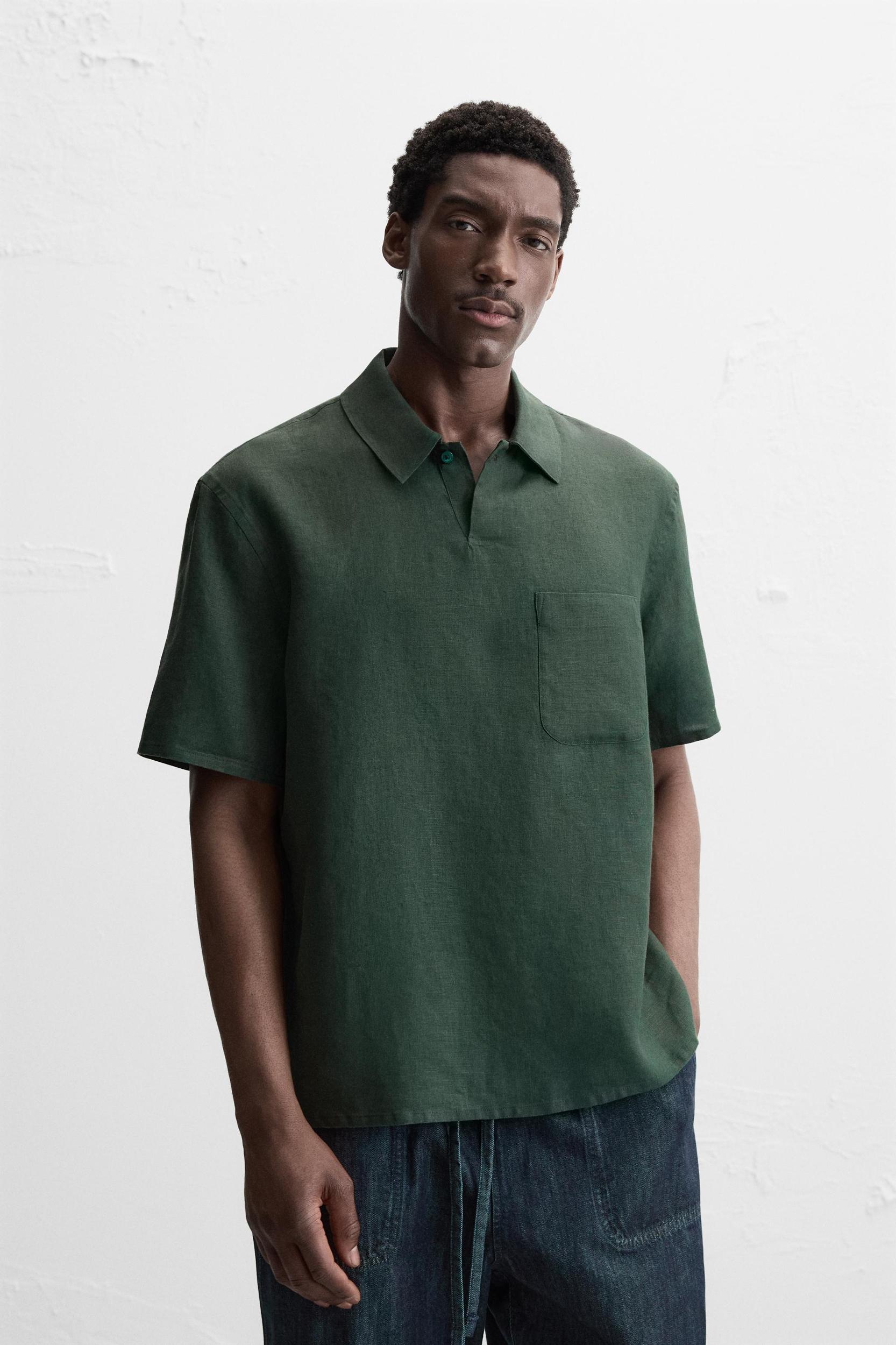 100% LINEN POLO SHIRT Product Image