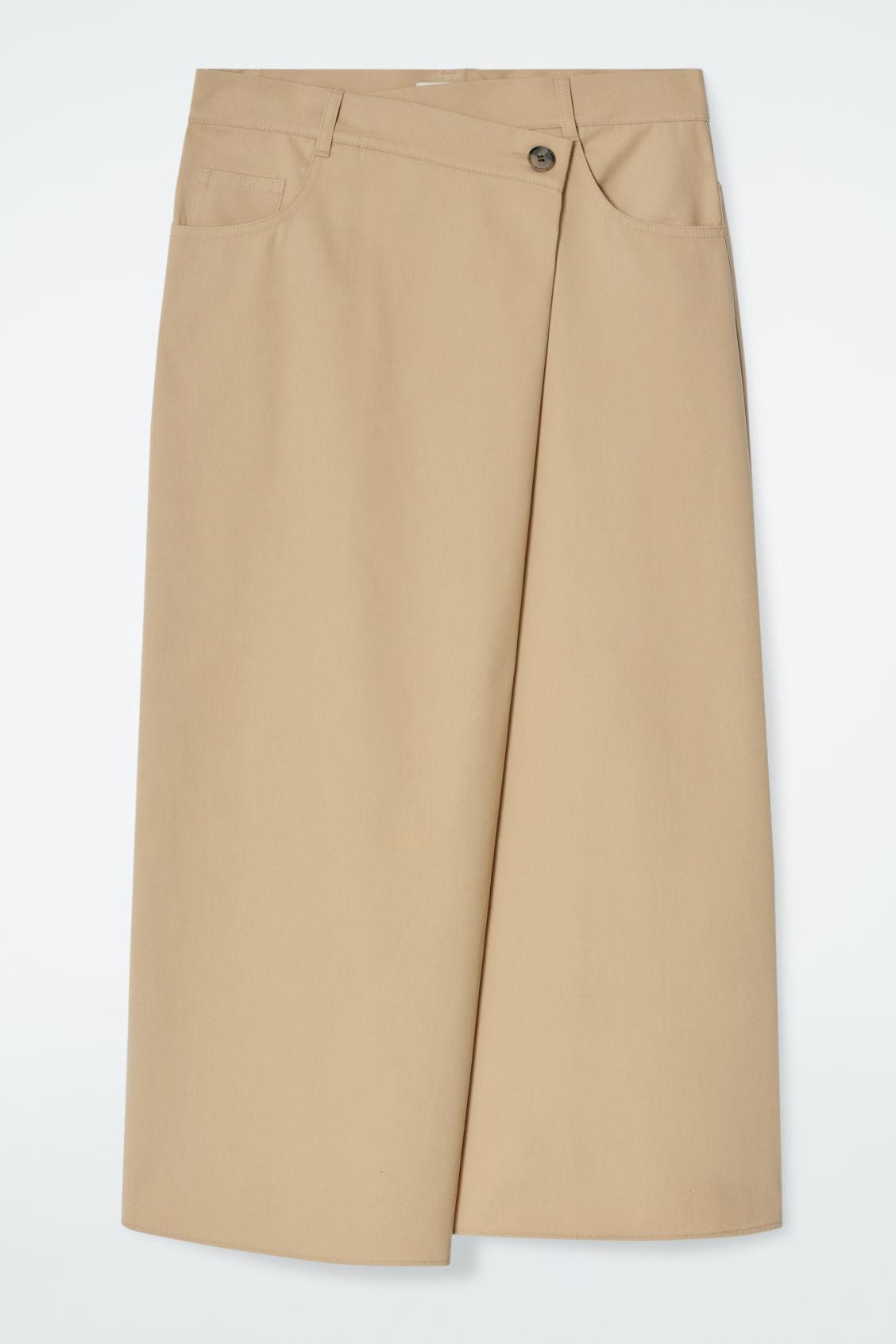 ASYMMETRIC COTTON MIDI SKIRT Product Image