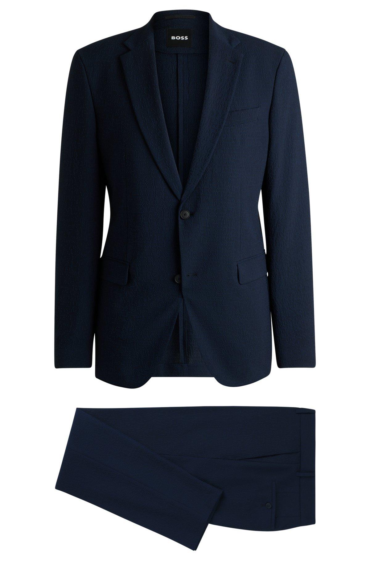 Two-piece suit in performance-stretch seersucker Product Image