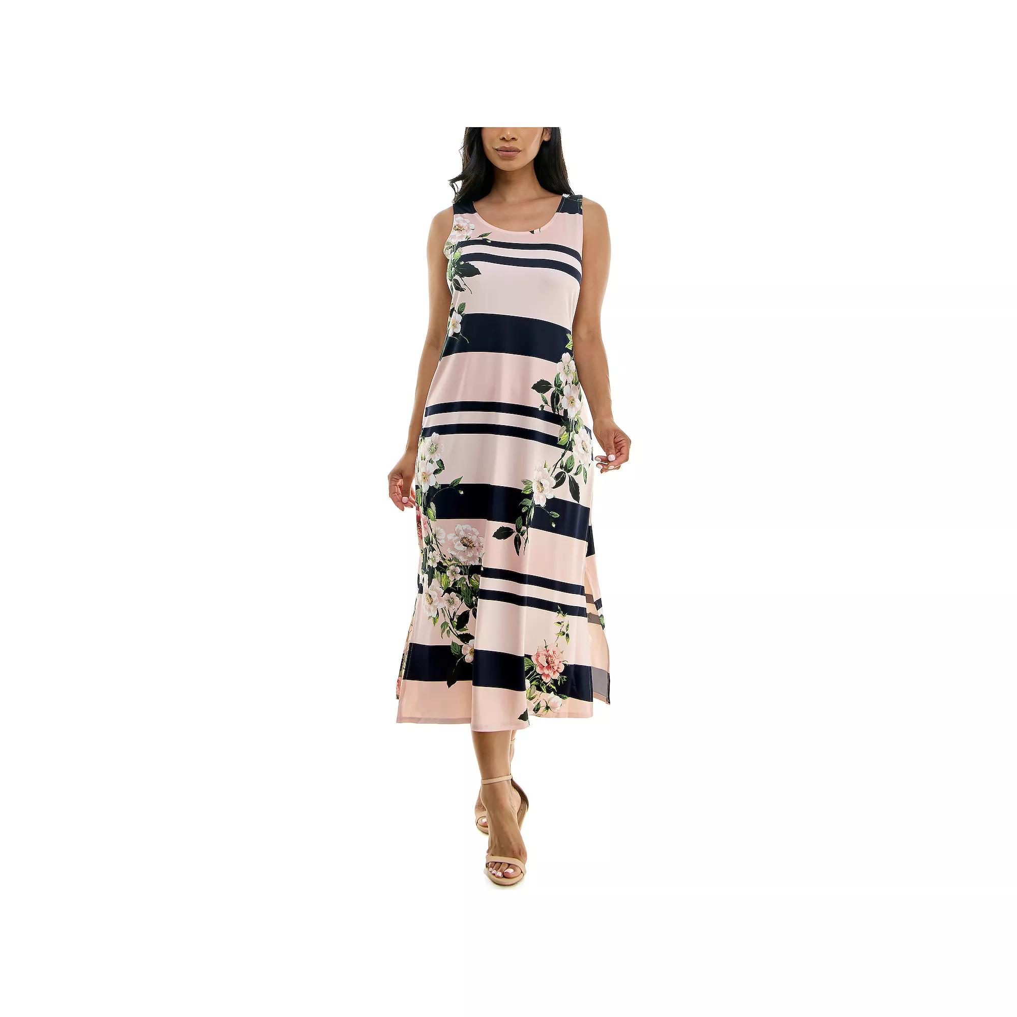 Women's Nina Leonard Print Maxi Dress, Size: Large, Blue Blush Product Image