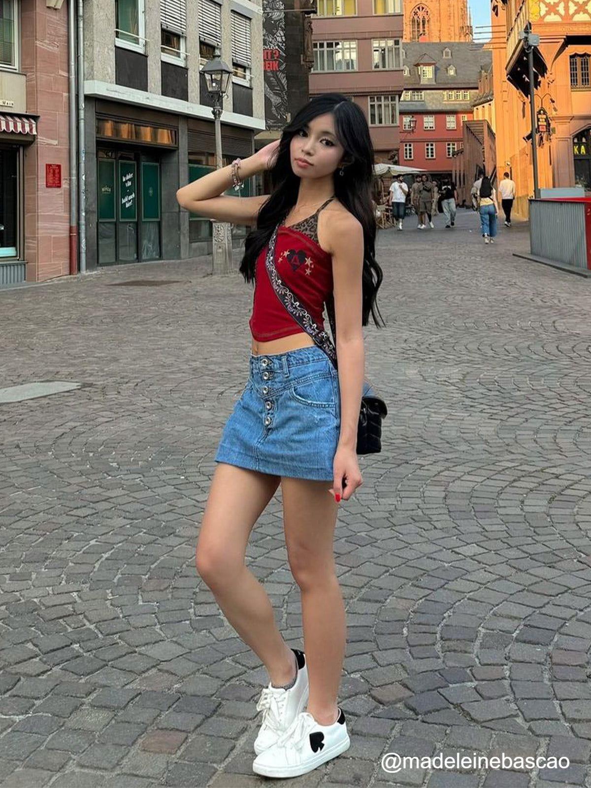 Aelfric Eden Leopard Print Patchwork Cami Top Female Product Image