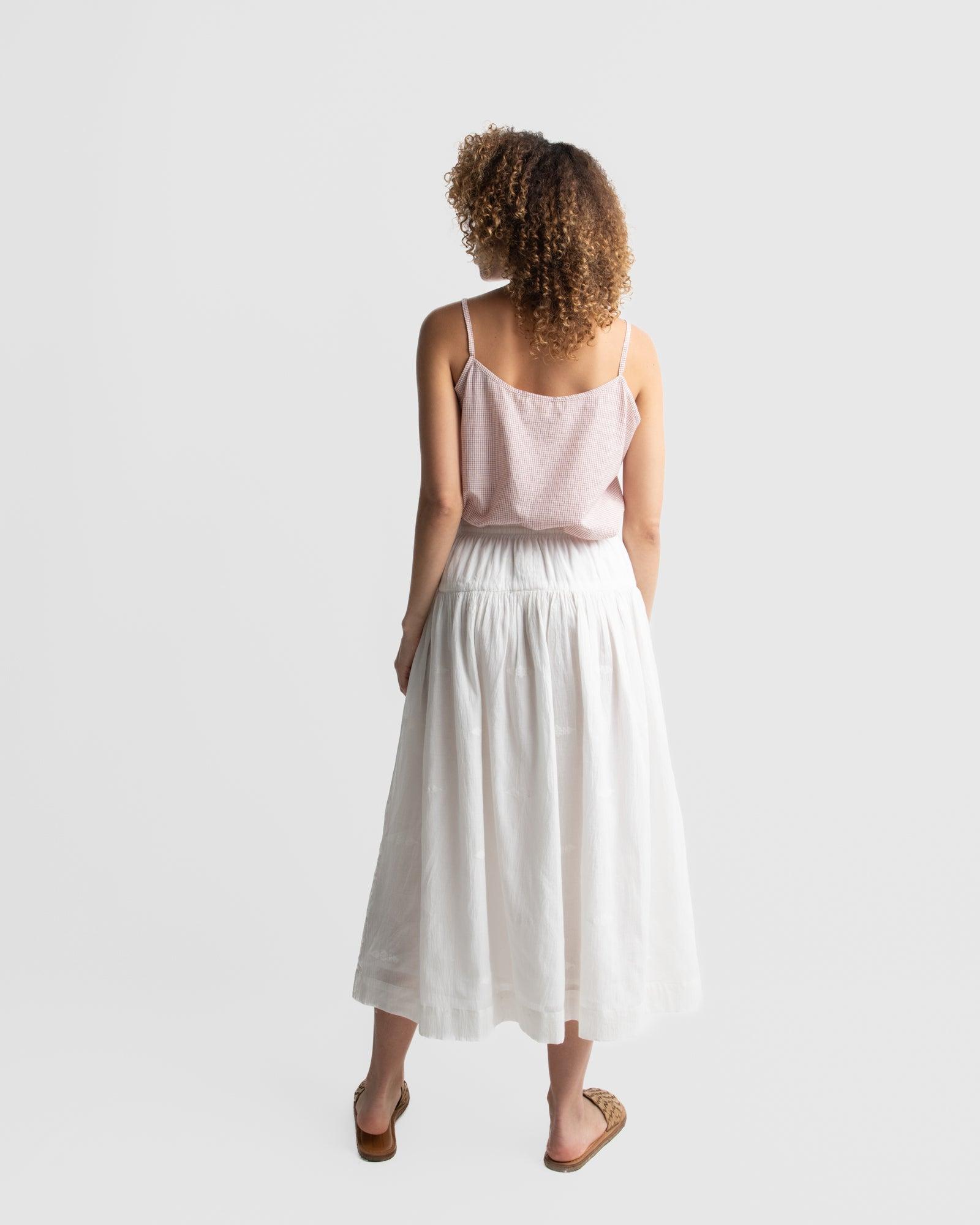 Pure white midi skirt Product Image